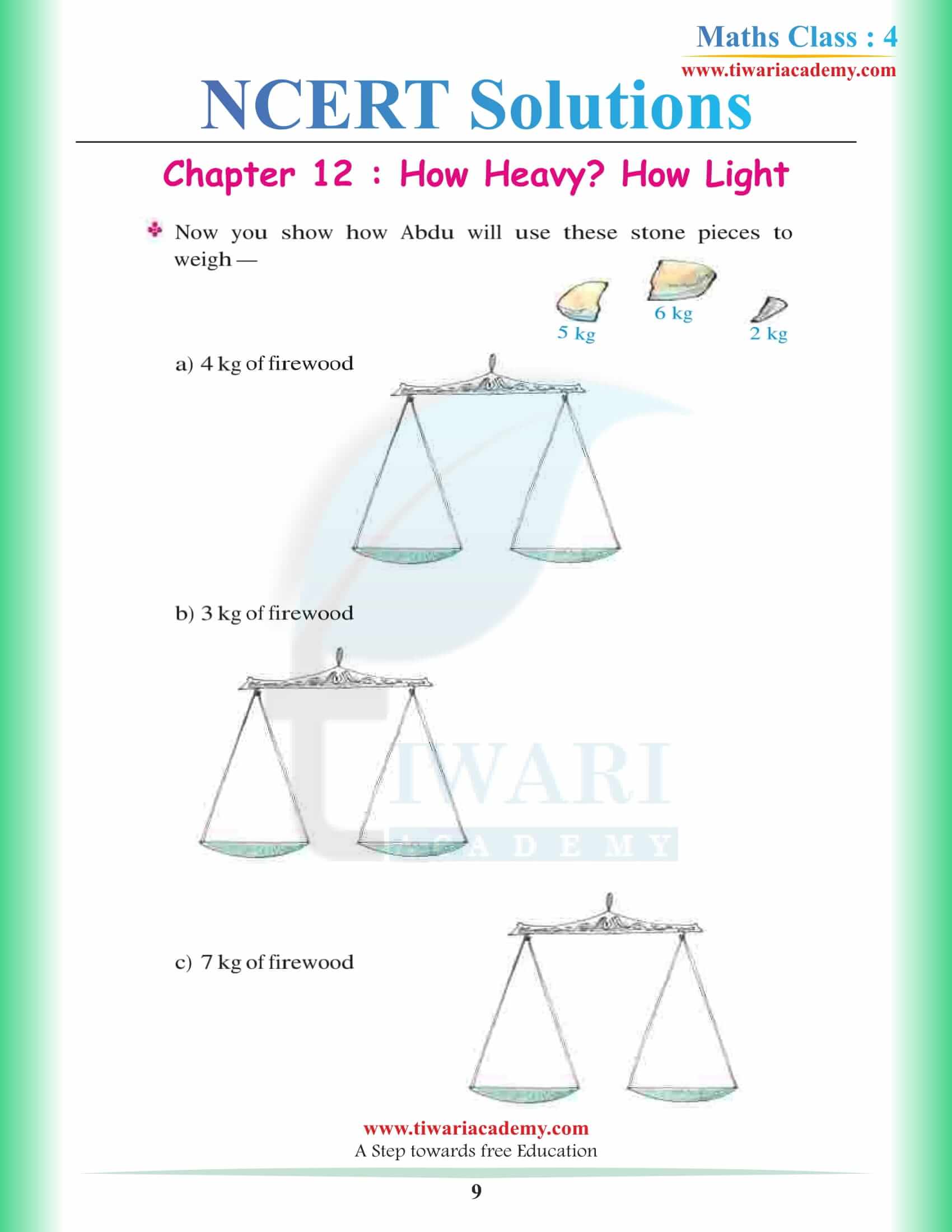 Class 4 Maths Chapter 12 Solutions in PDF