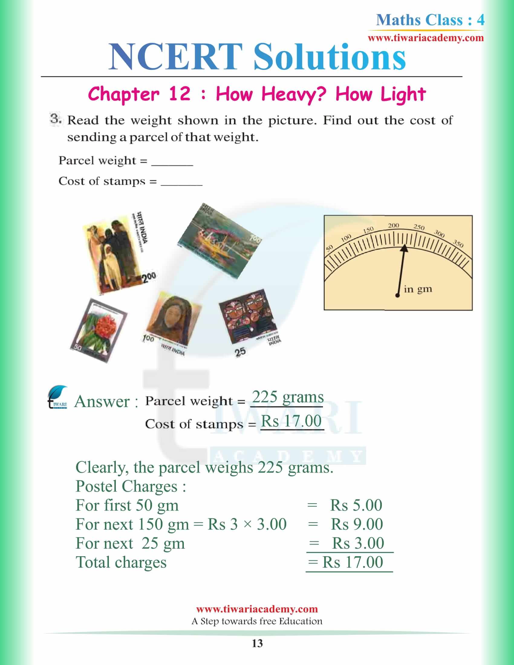 Class 4 Maths NCERT Chapter 12 Solutions CBSE