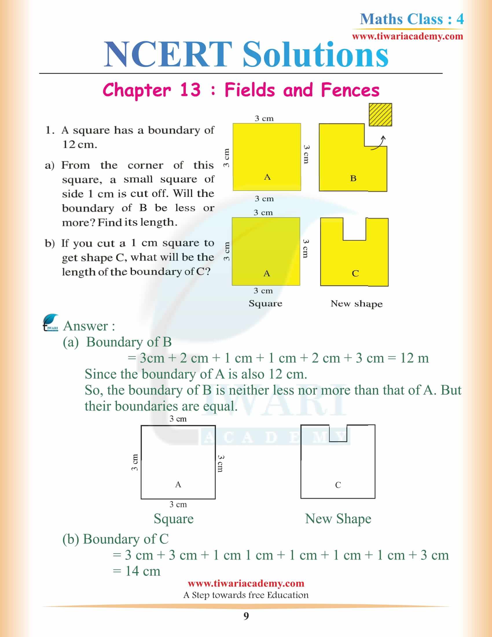 Class 4 Maths Chapter 13 guide free