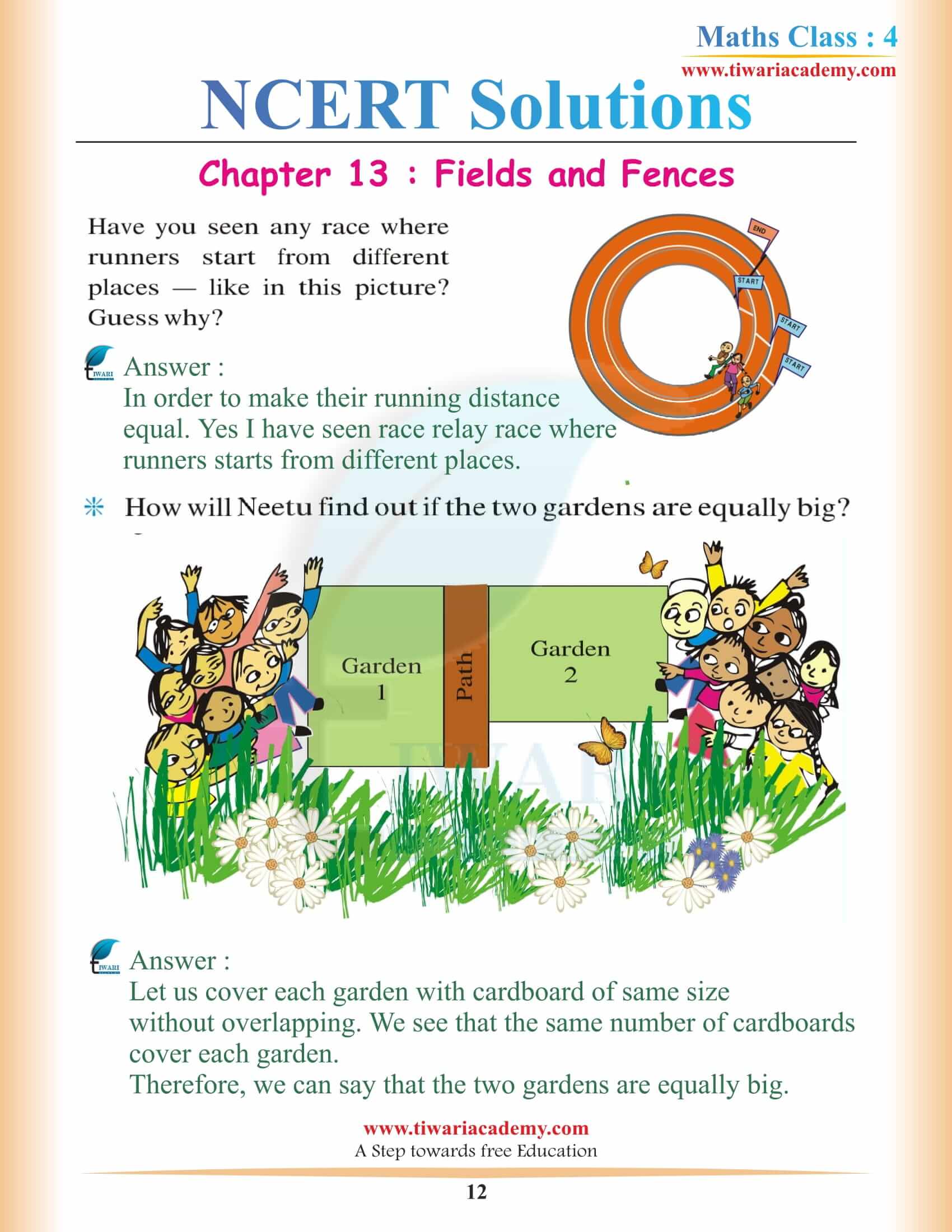 Class 4 Maths NCERT Chapter 13 solutions