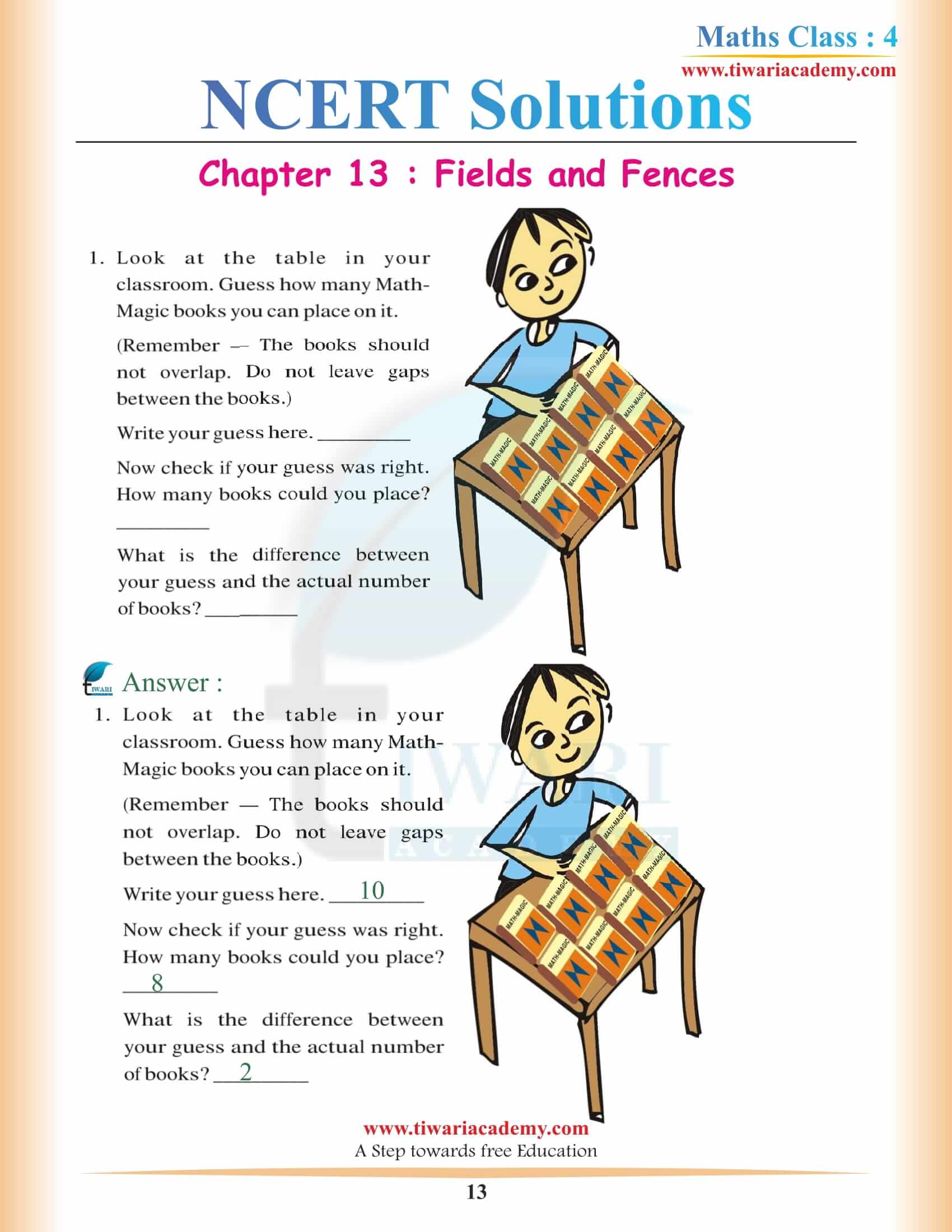 Class 4 Maths NCERT Chapter 13 question answers