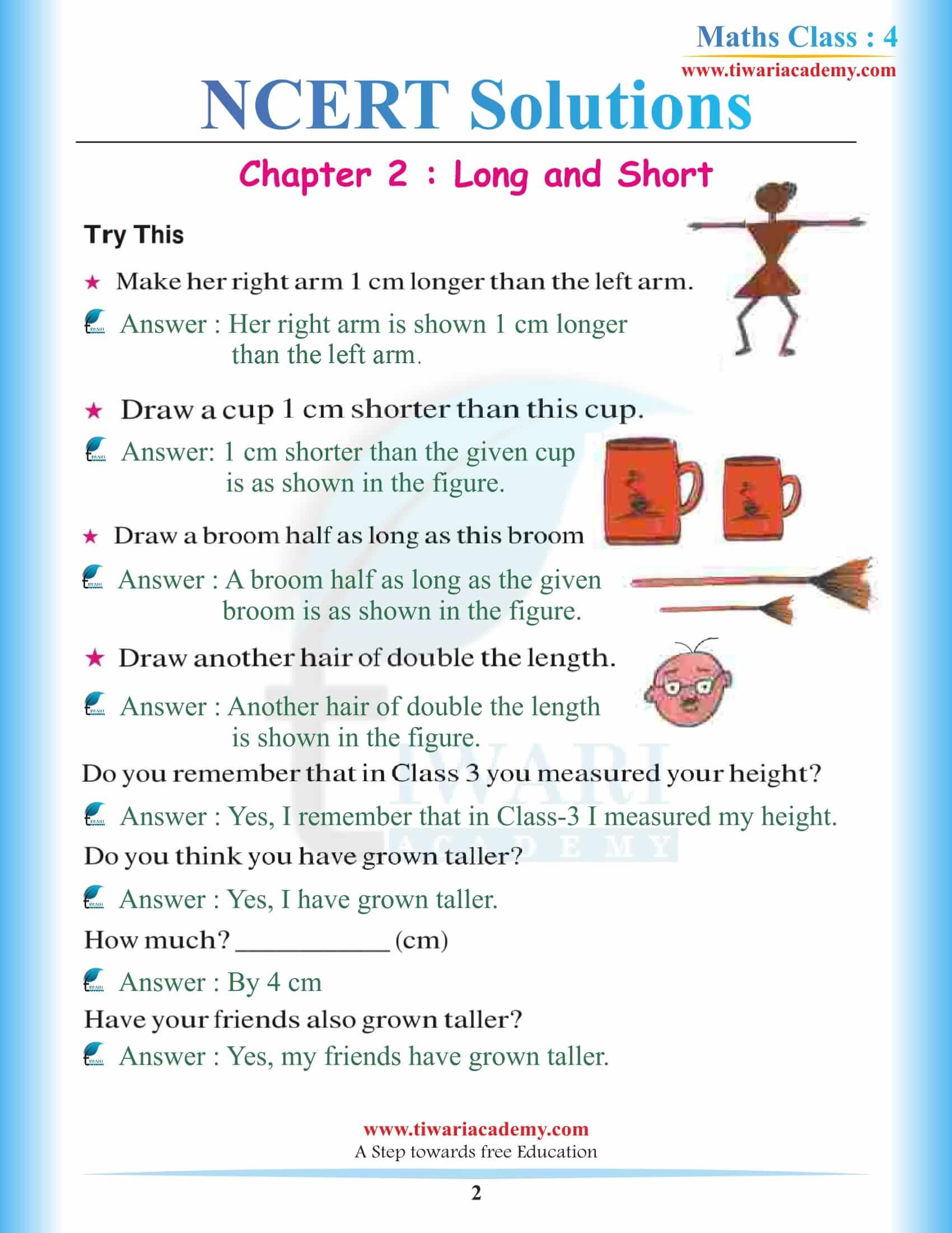 Class 4 Maths Chapter 2 Long and Short