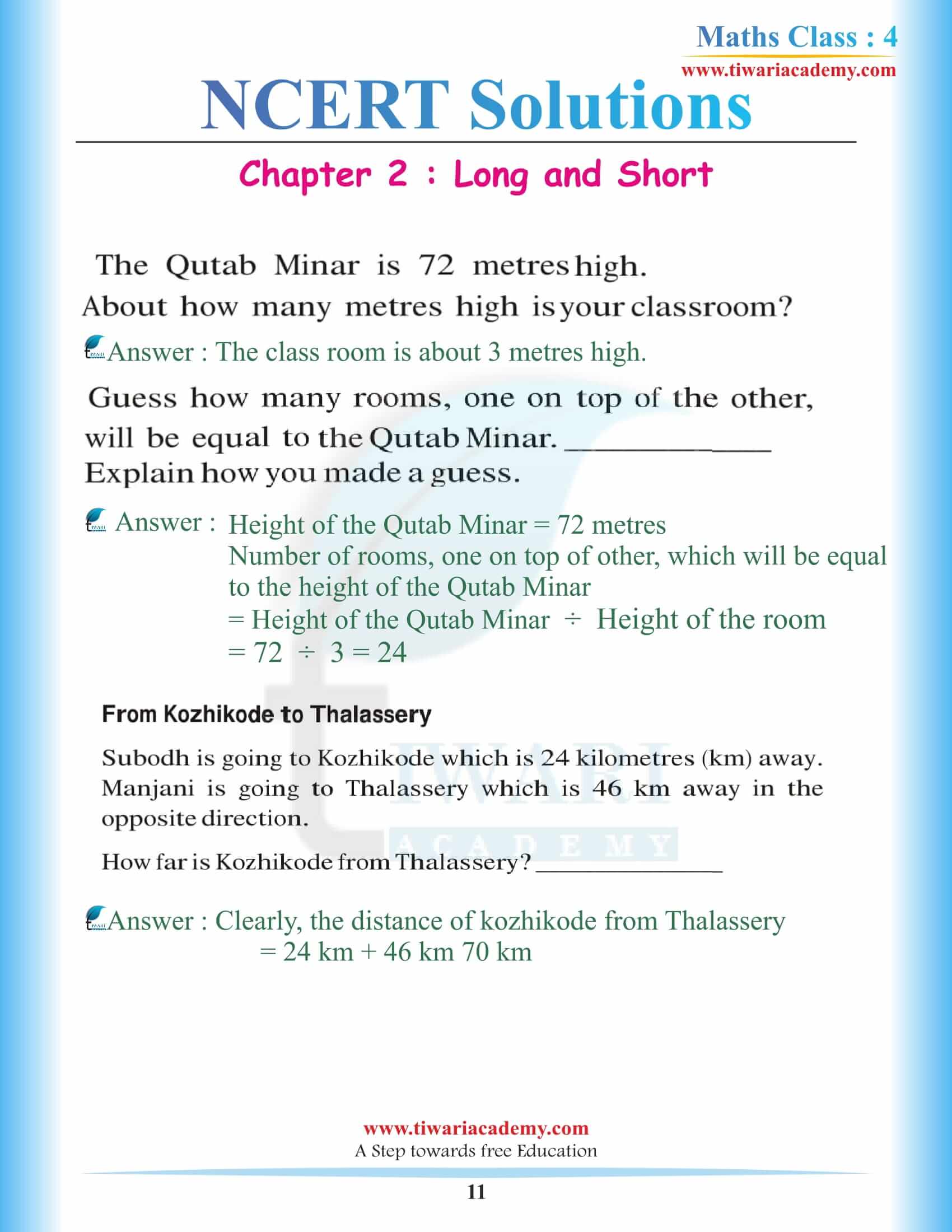 4th Maths NCERT Chapter 2