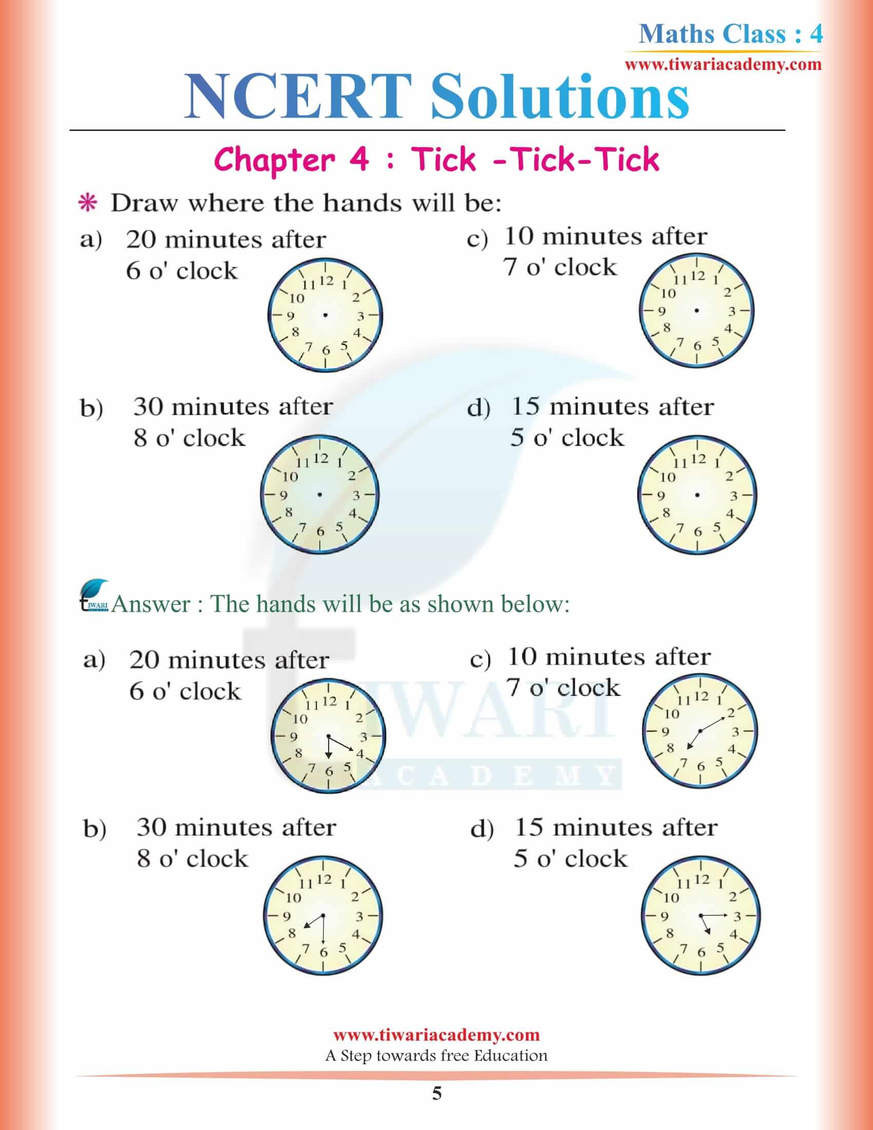 NCERT Solutions for Class 4 Maths Chapter 4 free download