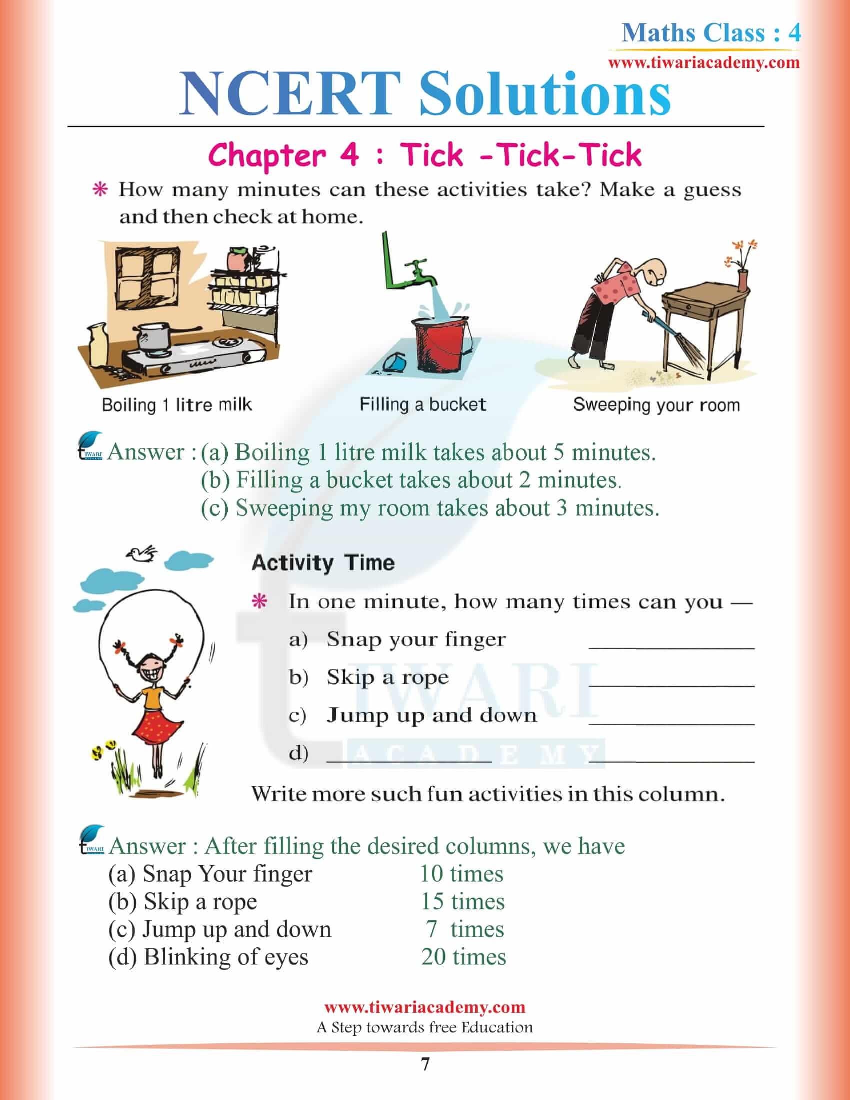 NCERT Solutions for Class 4 Maths Chapter 4 guide