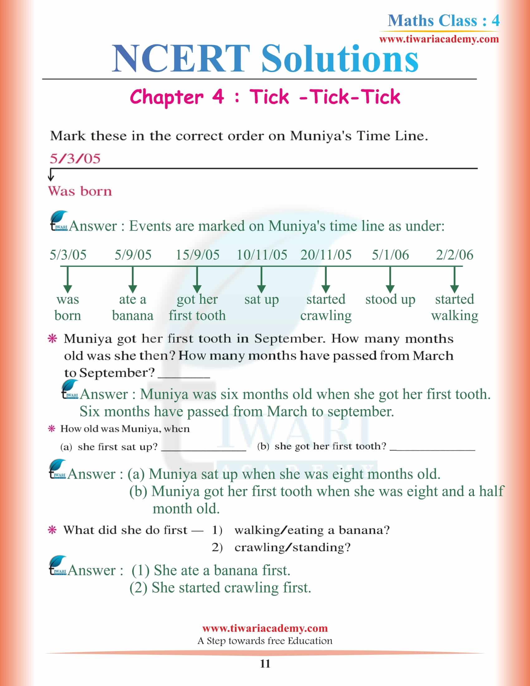 Class 4 Maths NCERT Chapter 4 Solutions in English Medium