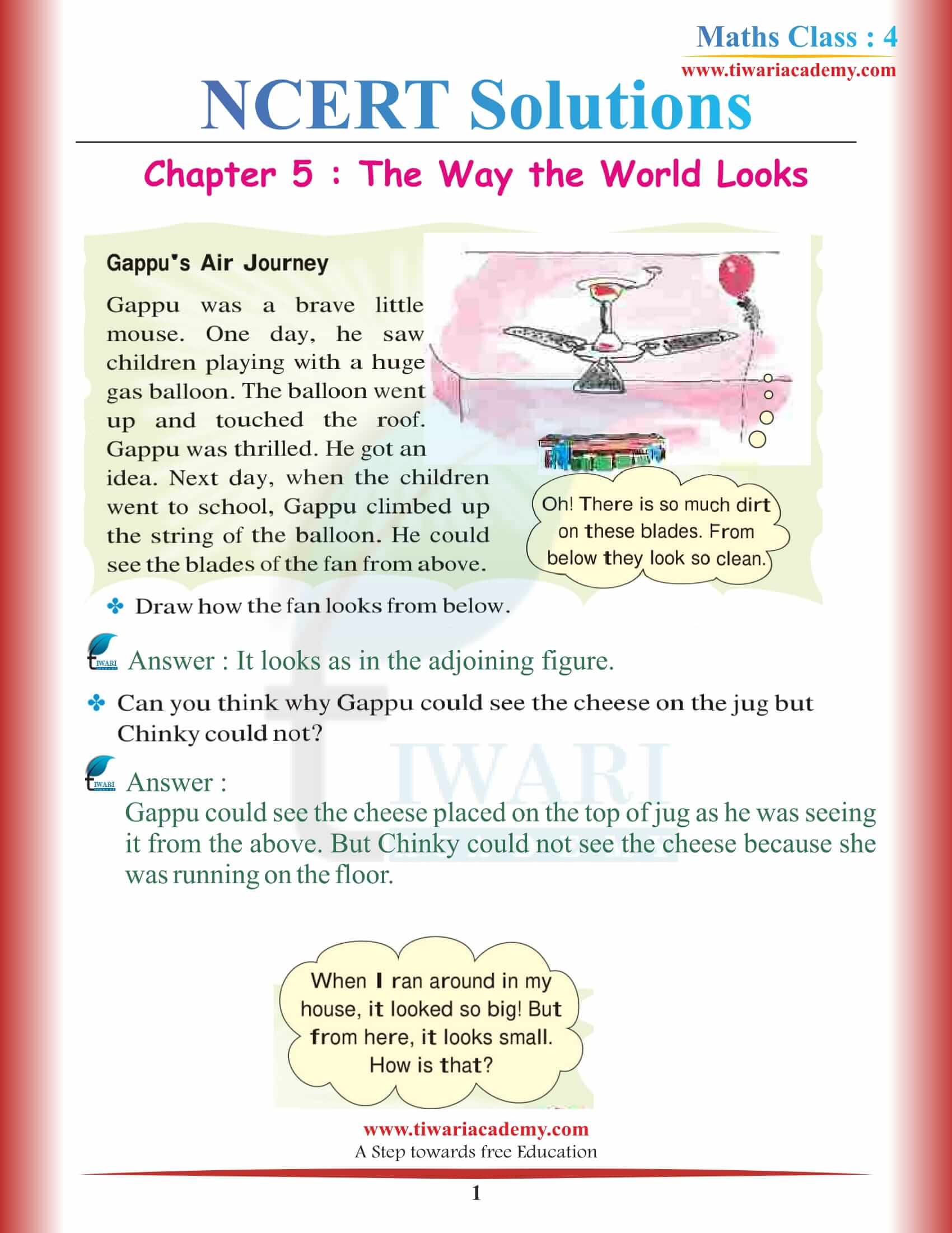 NCERT Solutions for Class 4 Maths Chapter 5 The Way The World Looks