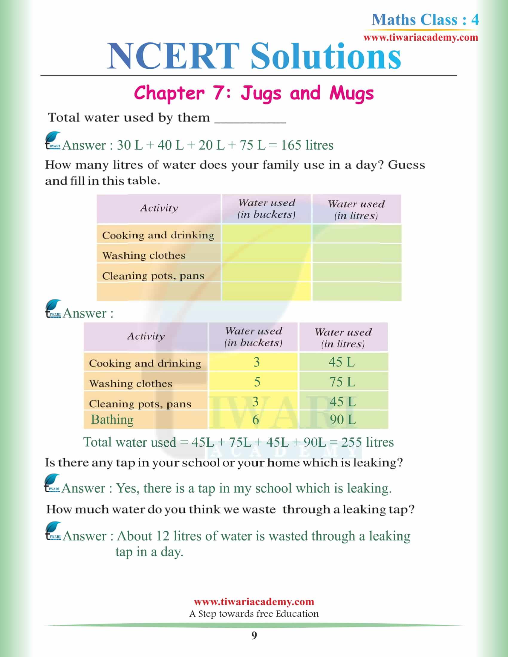 Class 4 Maths NCERT Chapter 7 Solutions PDF