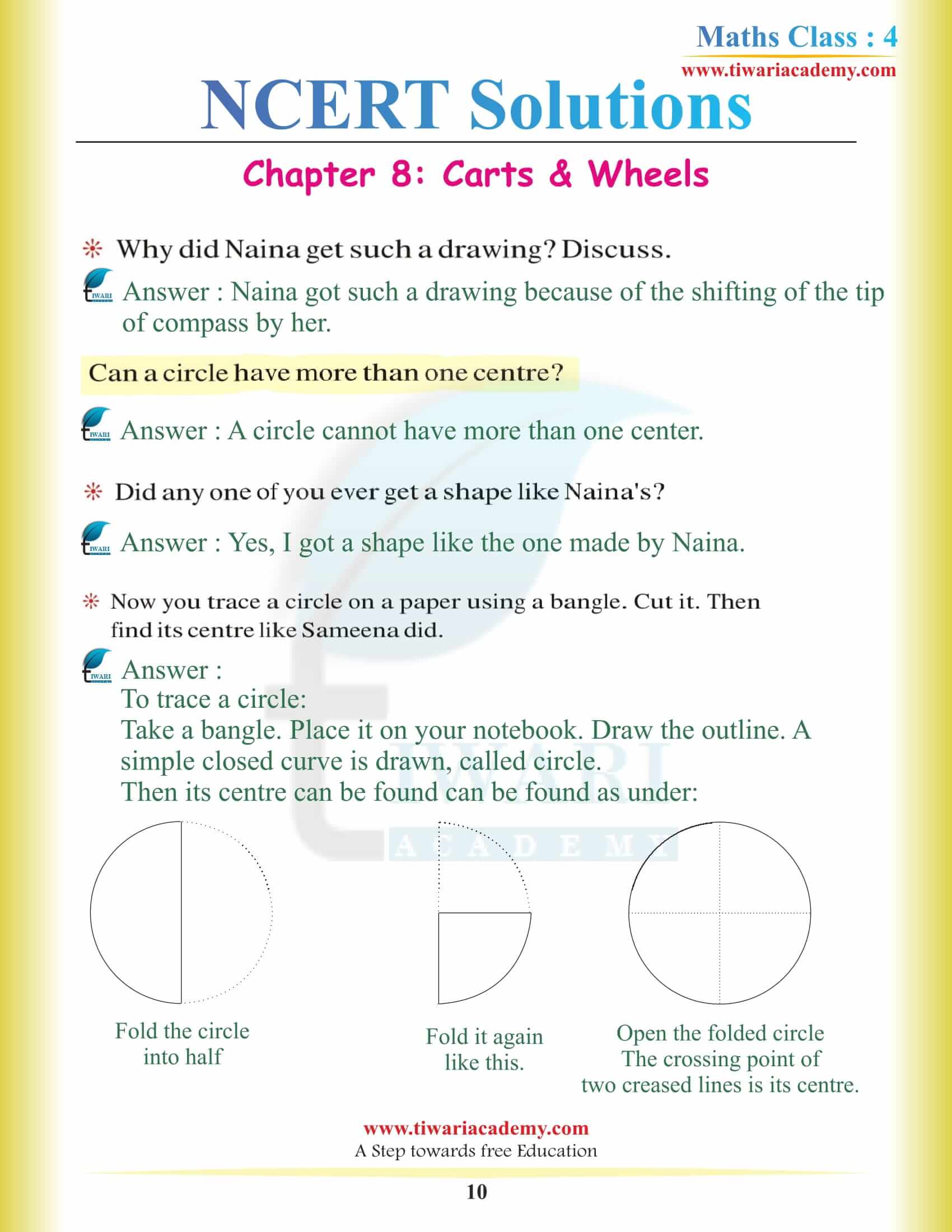 Class 4 Maths NCERT Chapter 8 Solutions in English medium