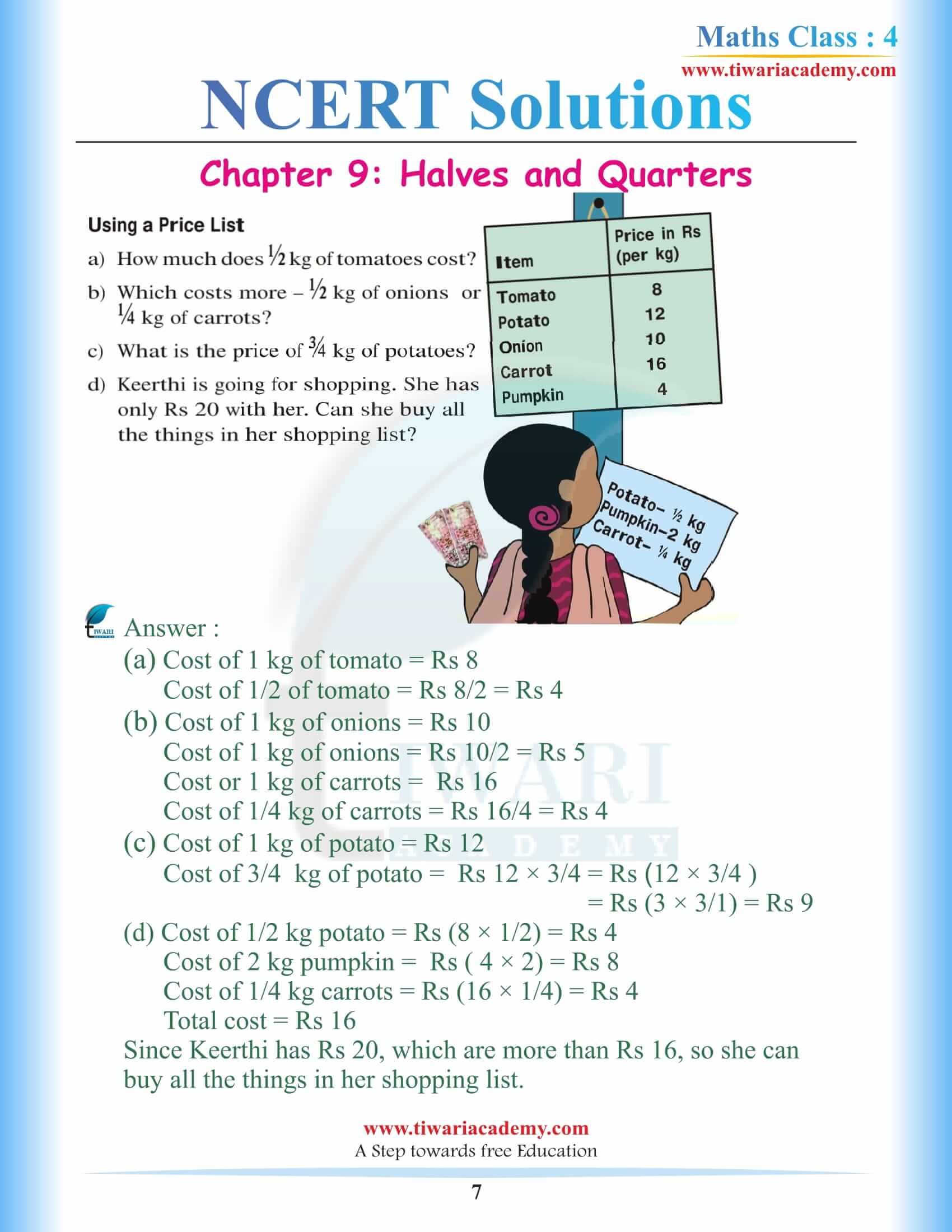 Class 4 Maths NCERT Chapter 9 Solutions
