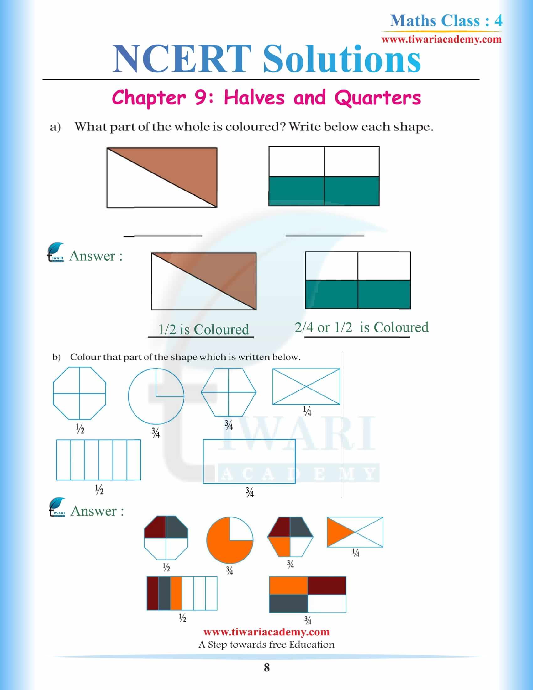 Class 4 Maths NCERT Chapter 9 Solutions in PDF