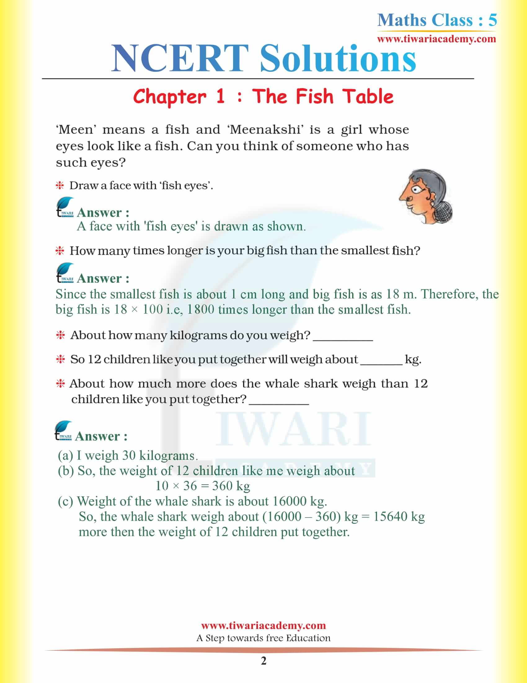 NCERT Solutions for Class 5 Maths Chapter 1 in PDF