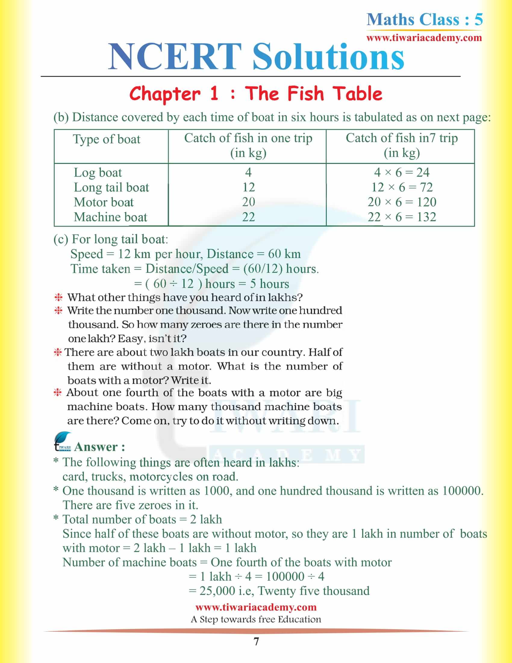 Class 5 Maths Chapter 1 Question Answers