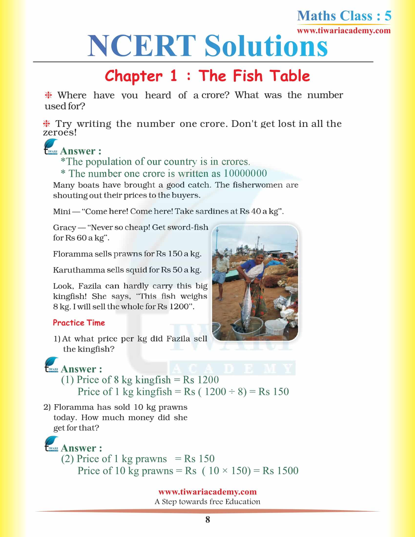 Class 5 Maths Chapter 1 Solutions