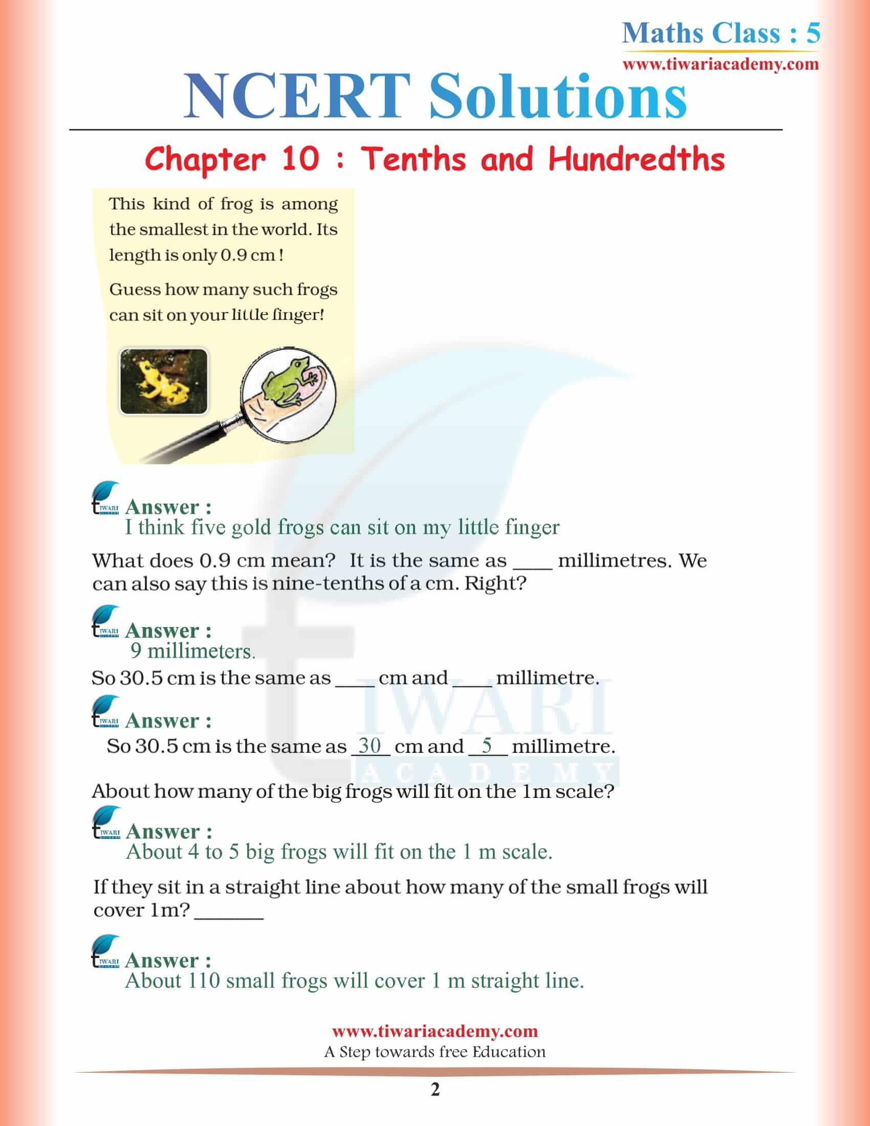NCERT Solutions for Class 5 Maths Chapter 10