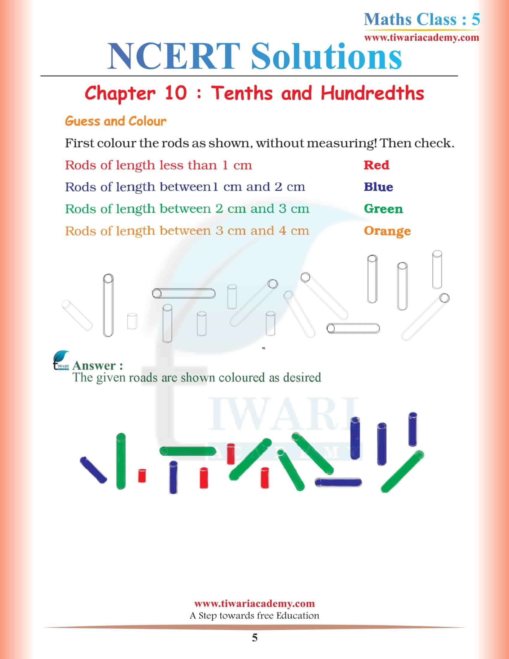 NCERT Solutions for Class 5 Maths Chapter 10 Free Download