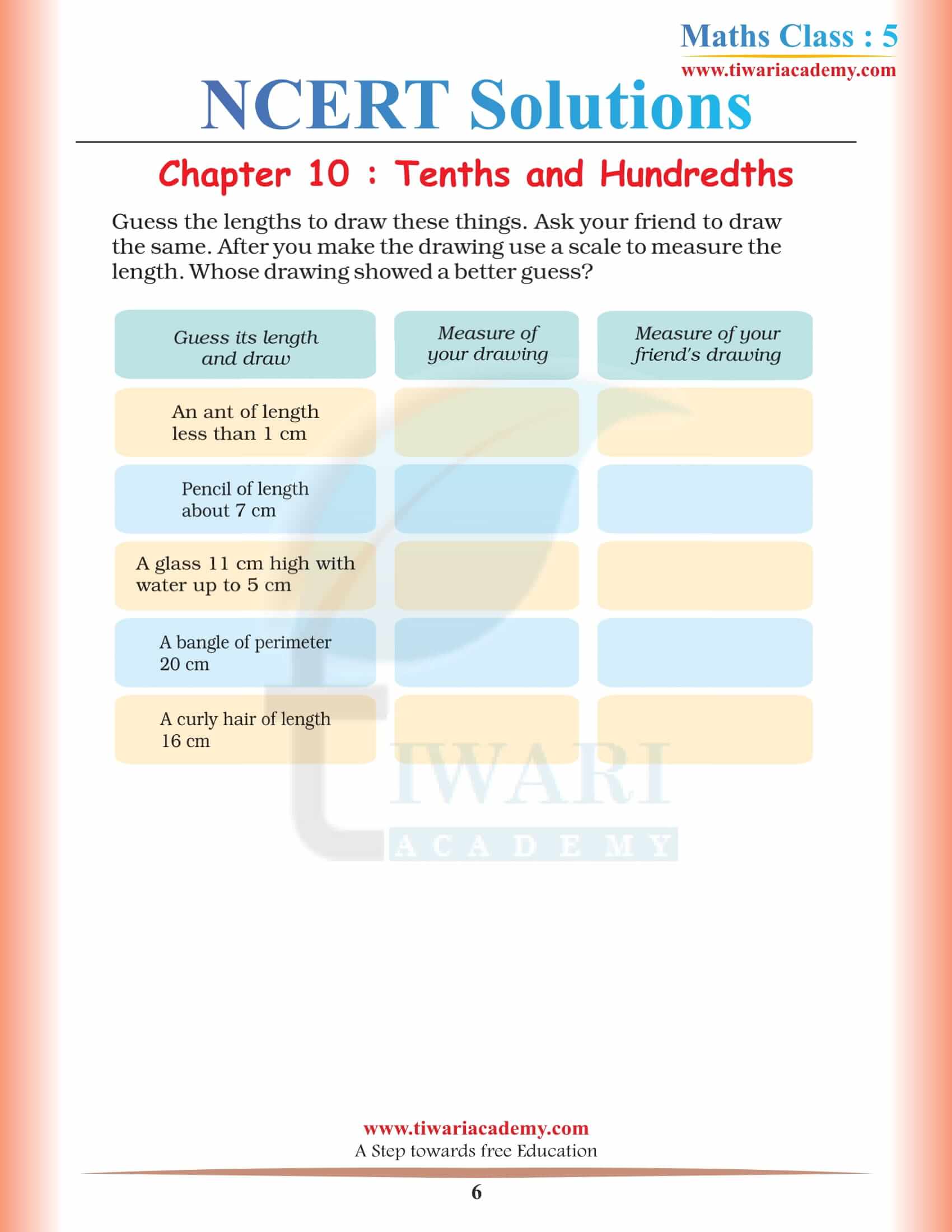 Class 5 Maths Chapter 10 Solutions