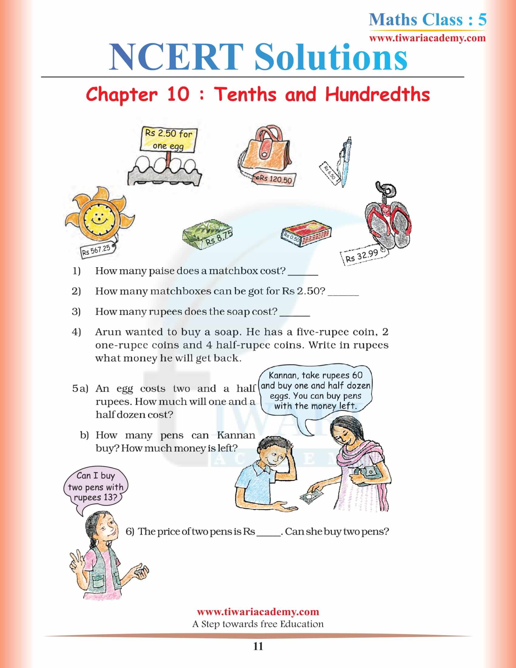 Class 5 Maths NCERT Chapter 10 Solutions