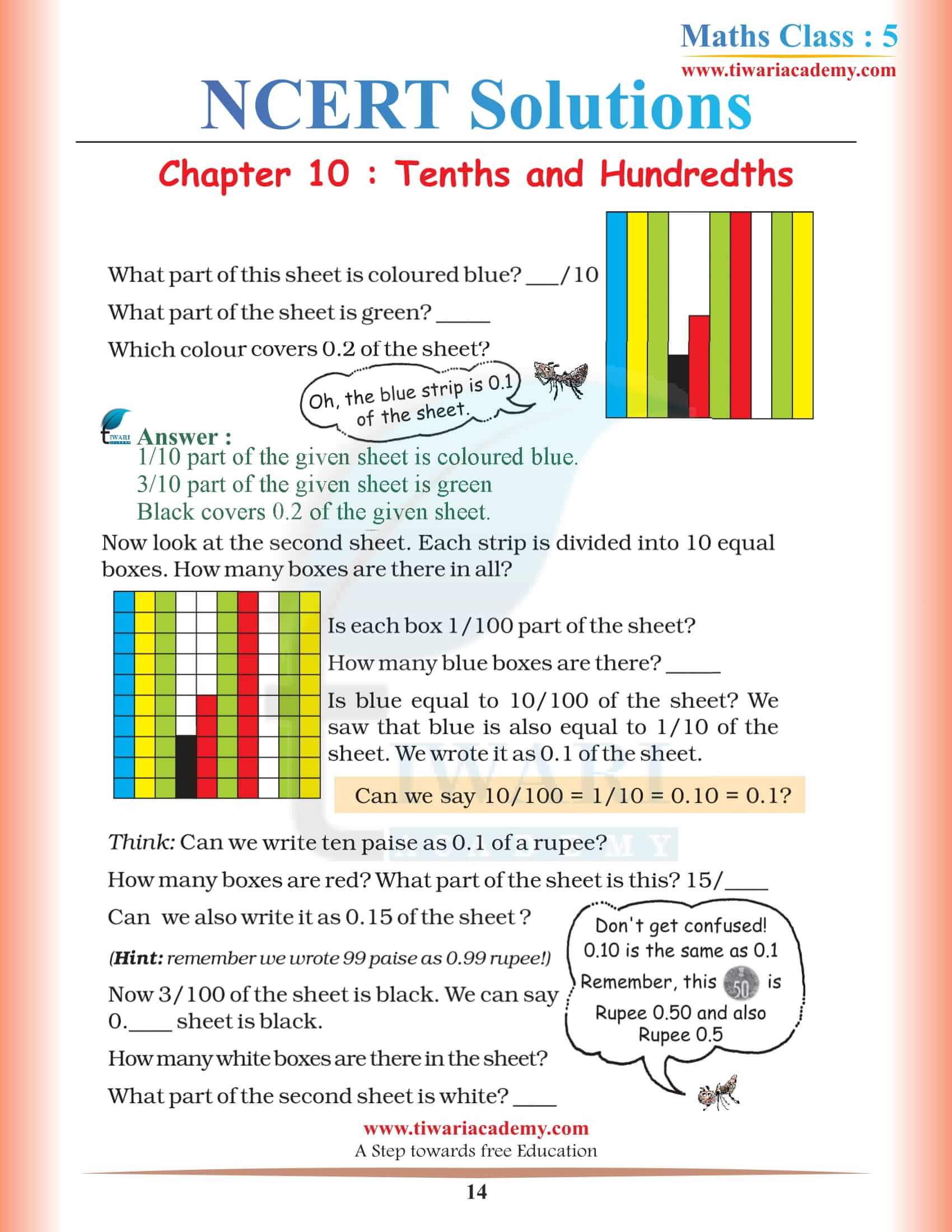 Class 5 Maths NCERT Chapter 10 Solution free PDF