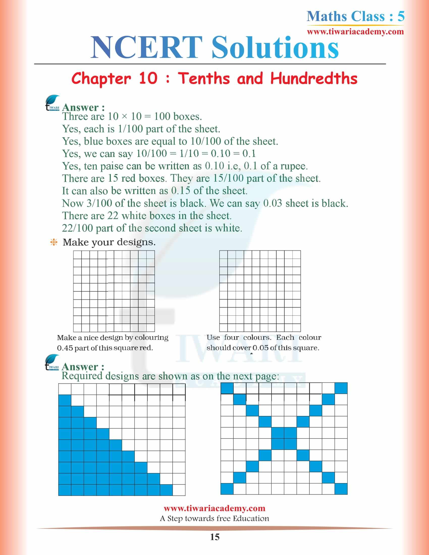 Class 5 Maths NCERT Chapter 10 Solution free