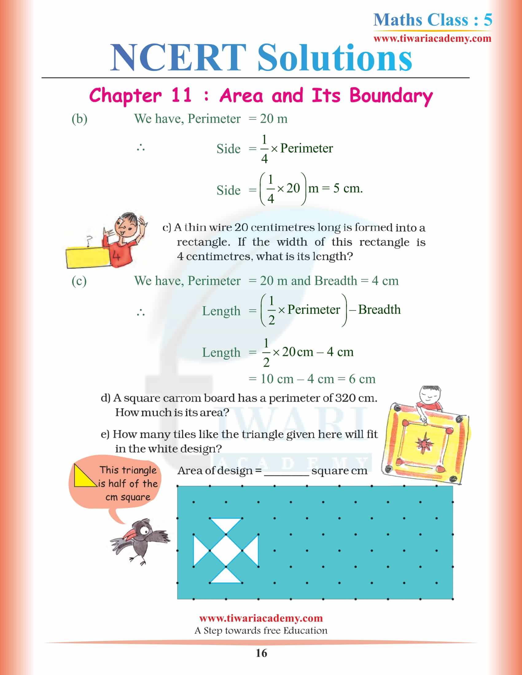 NCERT Solutions for Class 5 Maths Chapter 11 Free Download