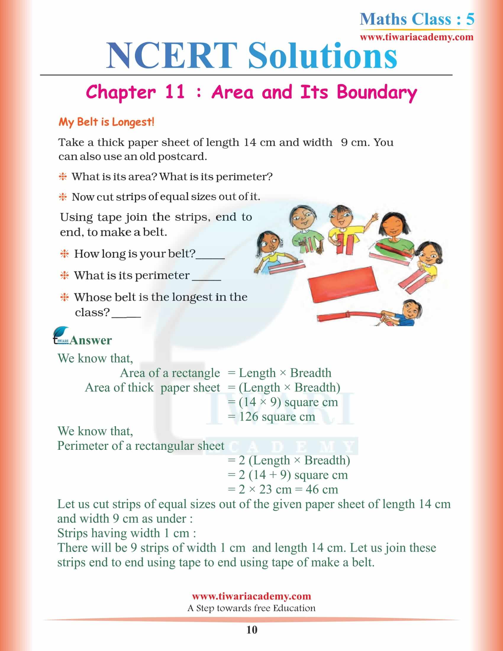 Class 5 Maths NCERT Chapter 11 Solutions