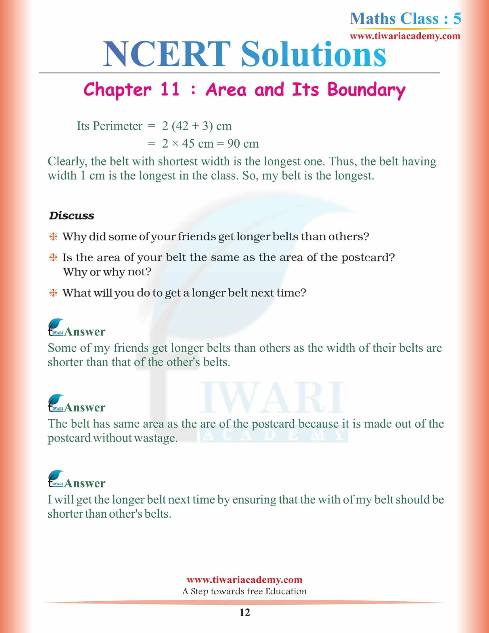 Class 5 Maths NCERT Chapter 11