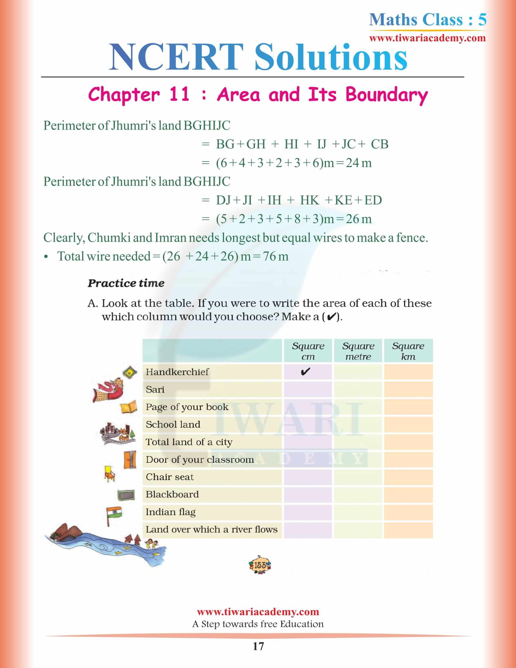 Grade 5 Mathematics NCERT Chapter 11 Solutions