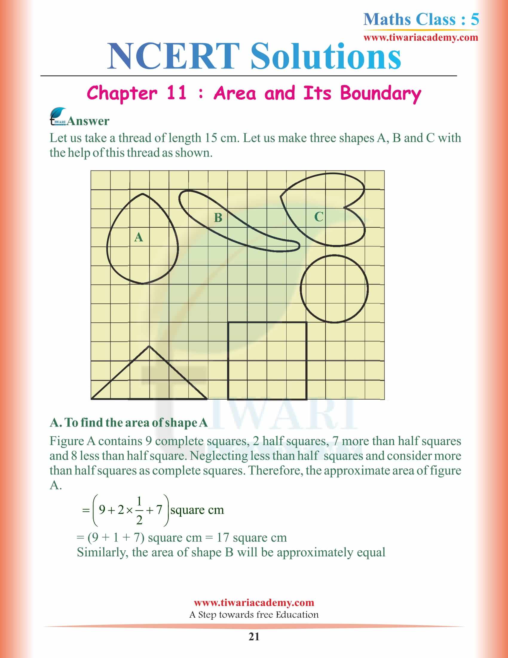 5th Math NCERT Chapter 11 Solutions