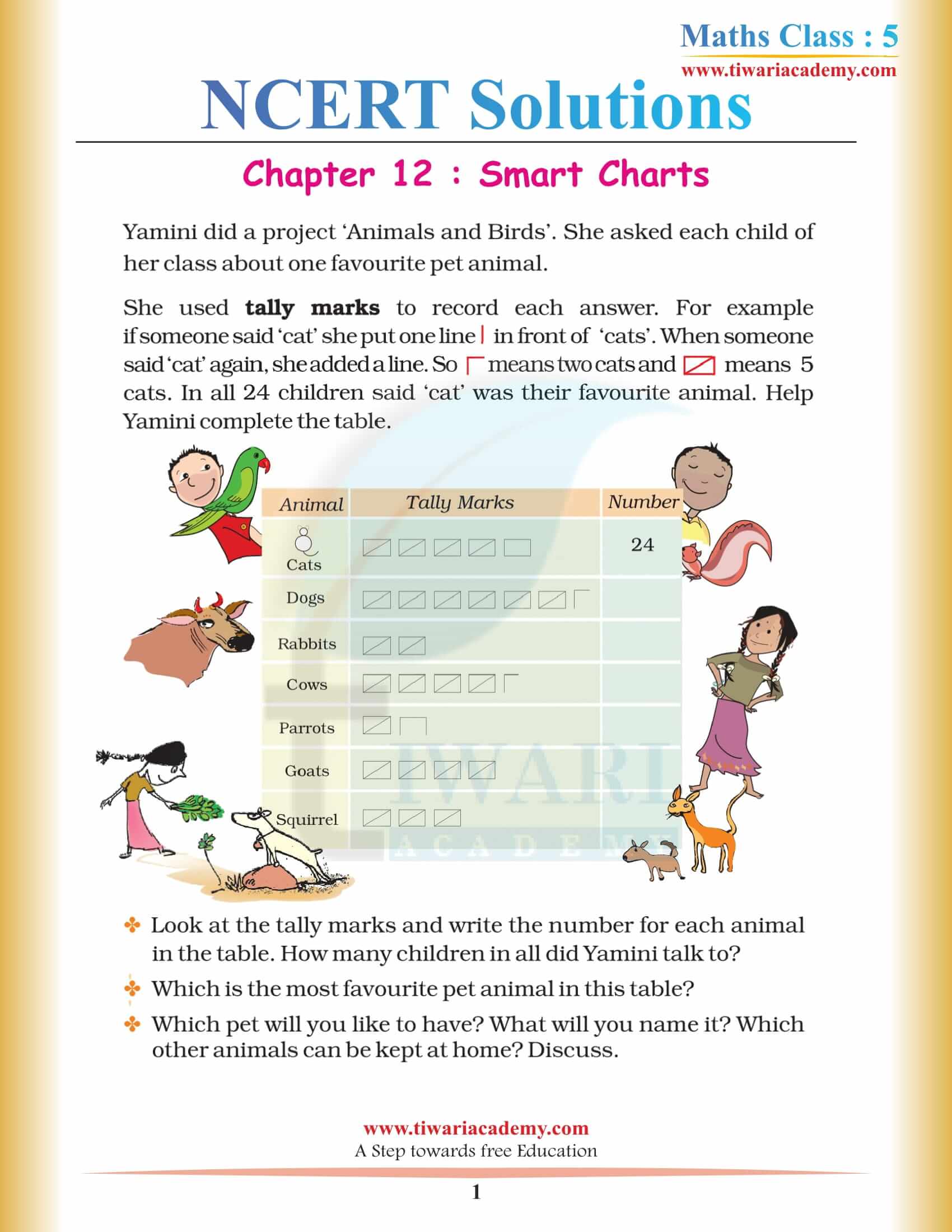 NCERT Solutions for Class 5 Maths Chapter 12 Smart Charts