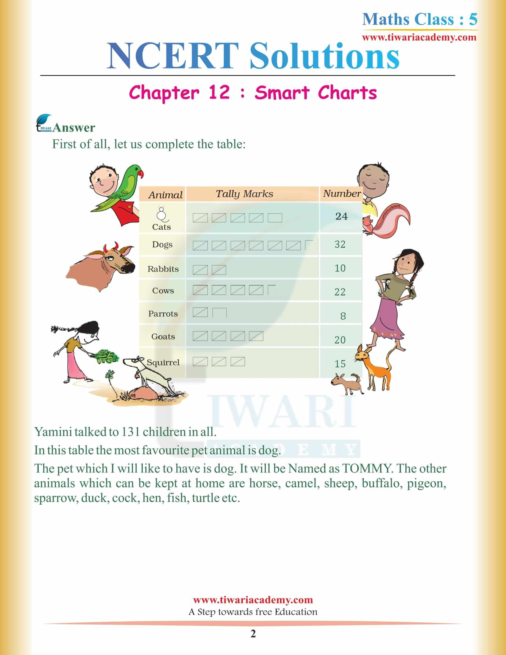 NCERT Solutions for Class 5 Maths Chapter 12