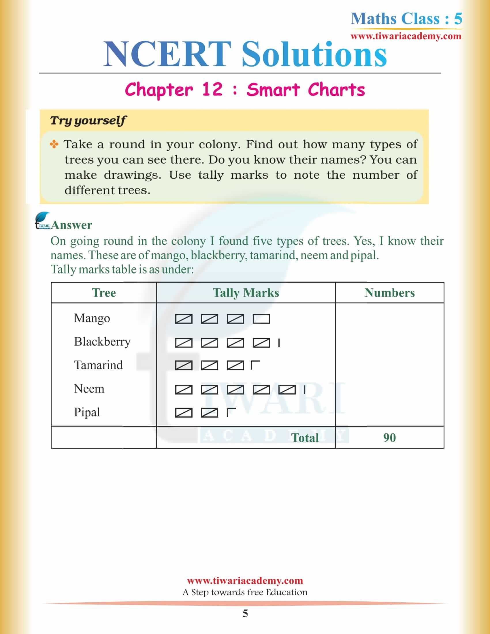 NCERT Solutions for Class 5 Maths Chapter 12 free download