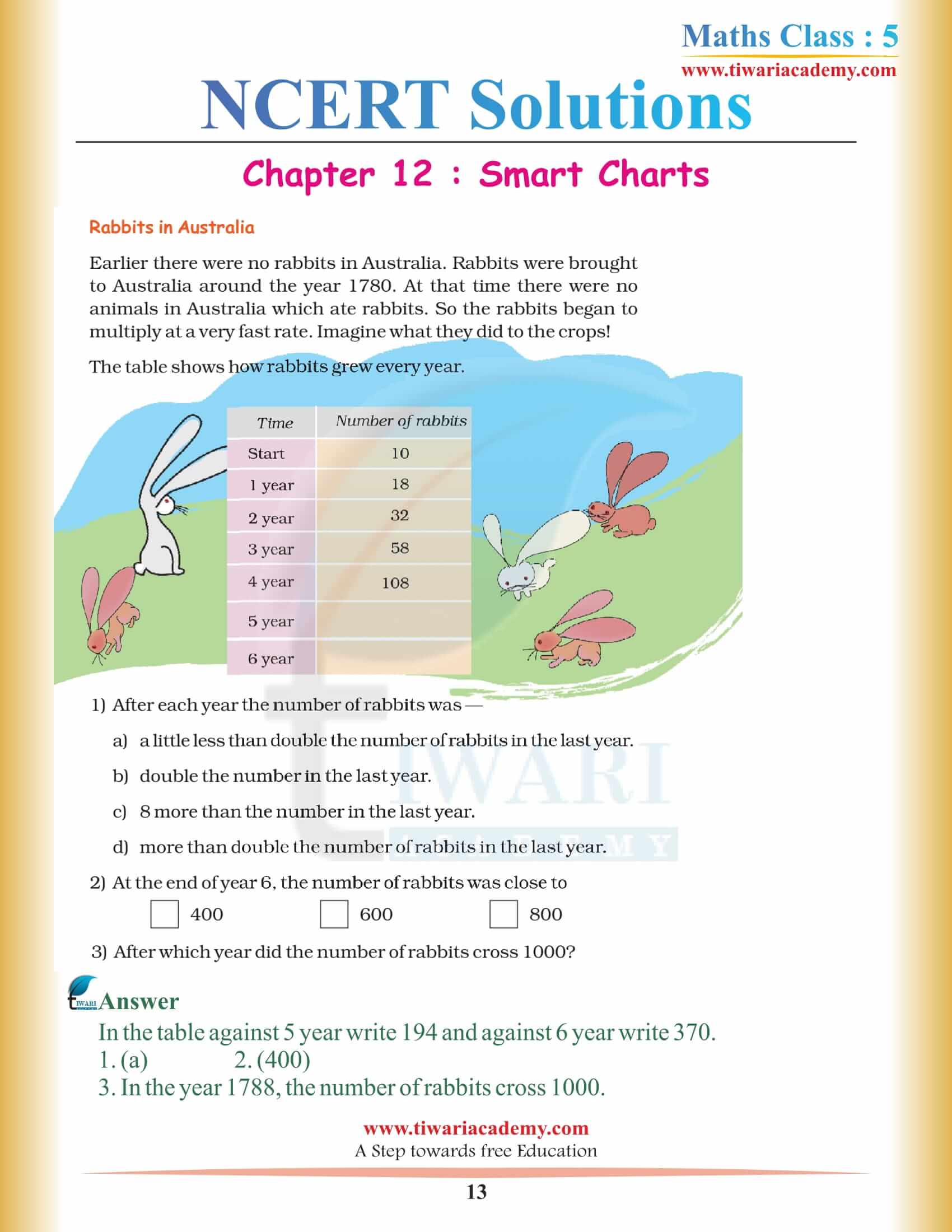 Grade 5 Maths Chapter 12 Solutions