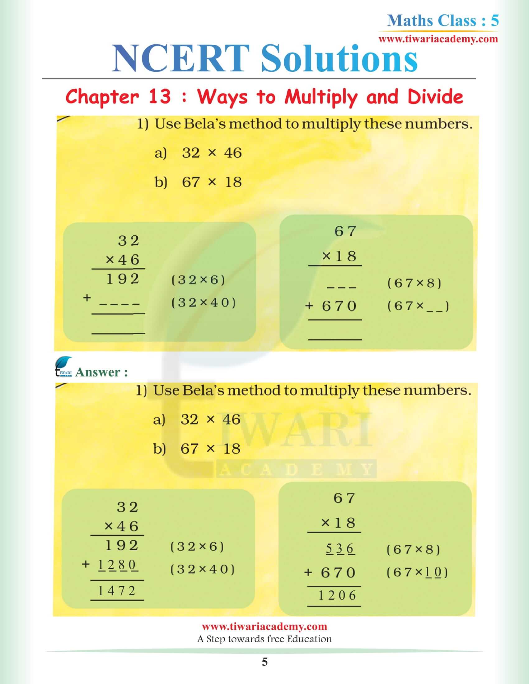 Class 5 Maths Chapter 13