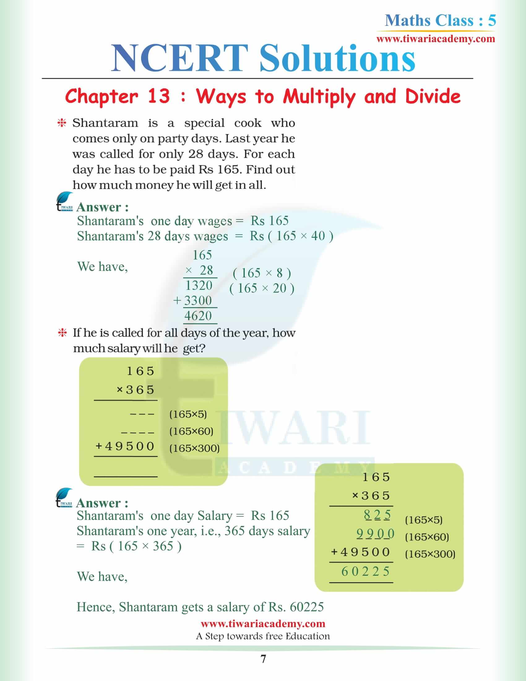 Class 5 Maths Chapter 13 Solutions