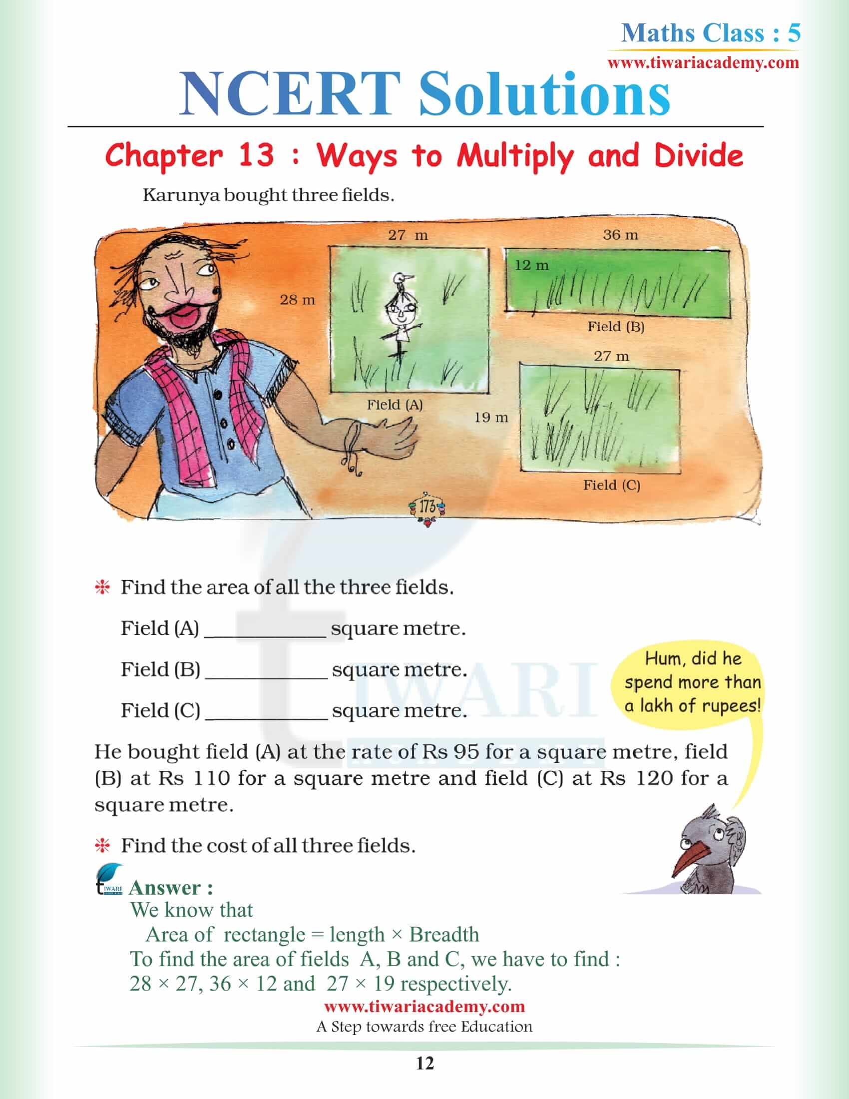 Class 5 Math Magic NCERT Chapter 13 free answers