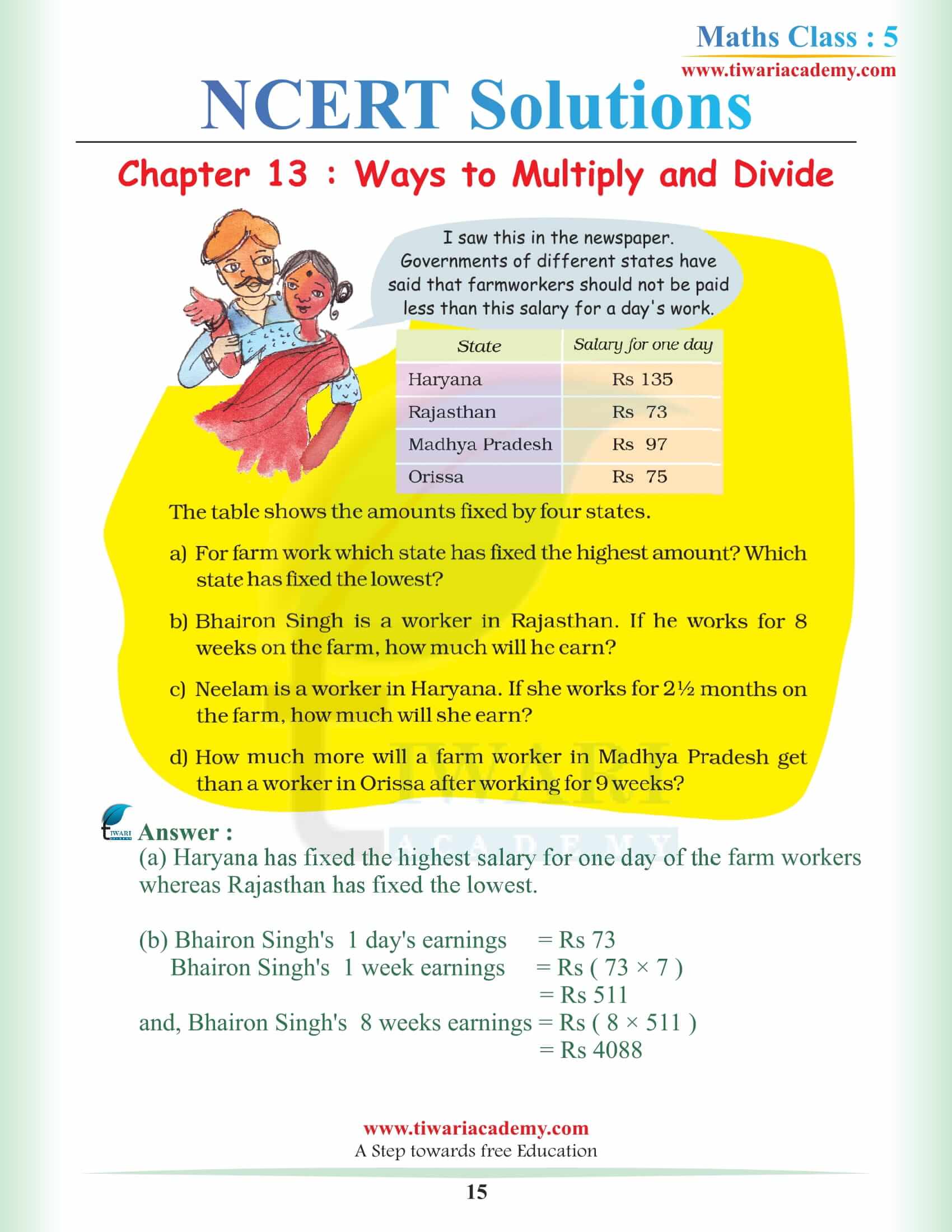Class 5 Math Magic NCERT Chapter 13 solutions in PDF