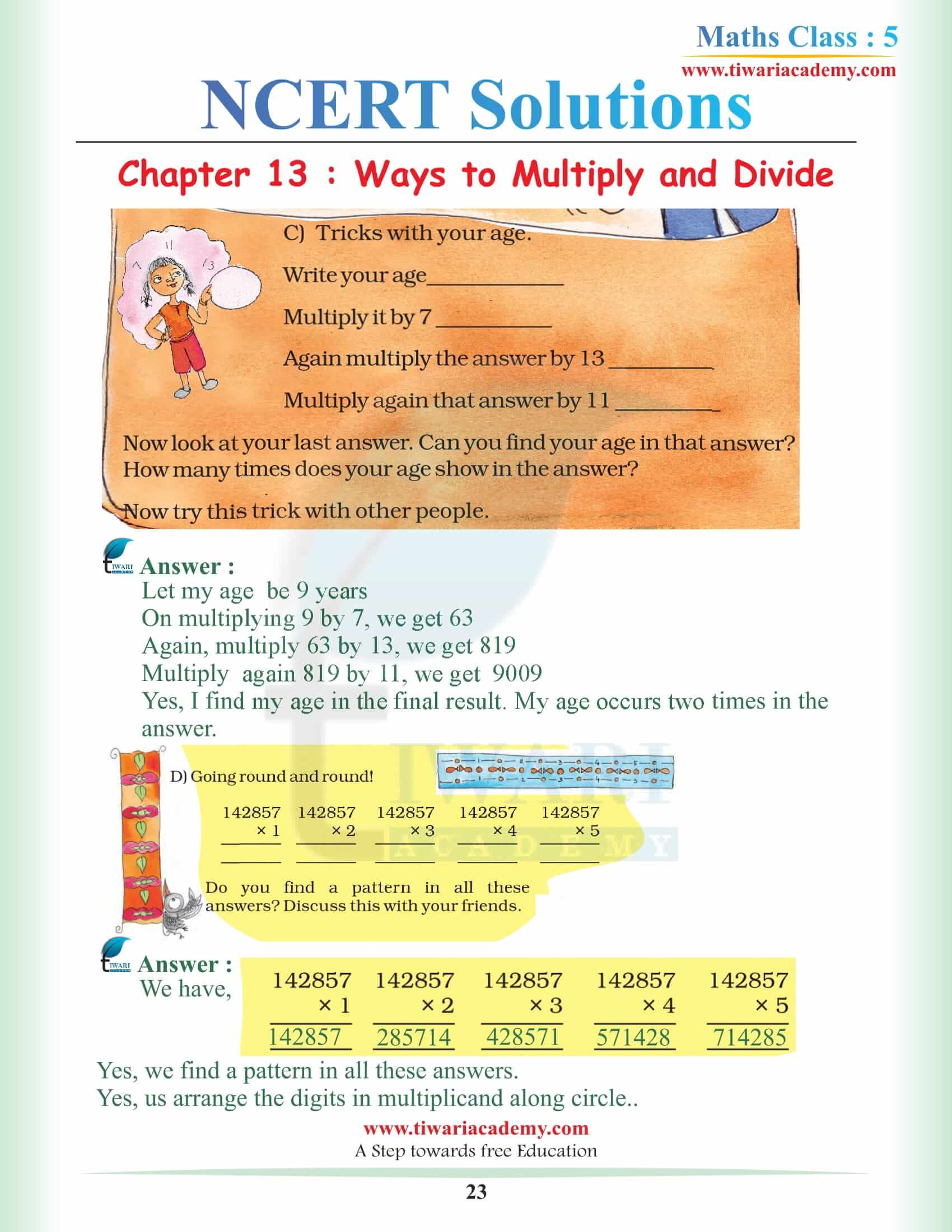 5th Maths Chapter 13 NCERT Solutions