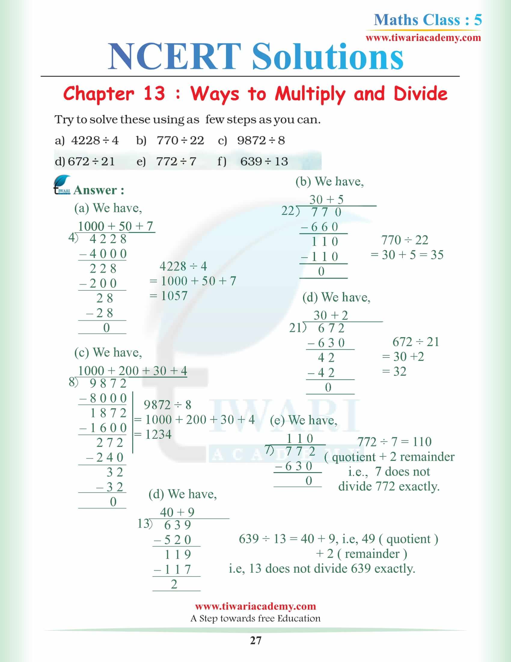 5th Maths Chapter 13 NCERT