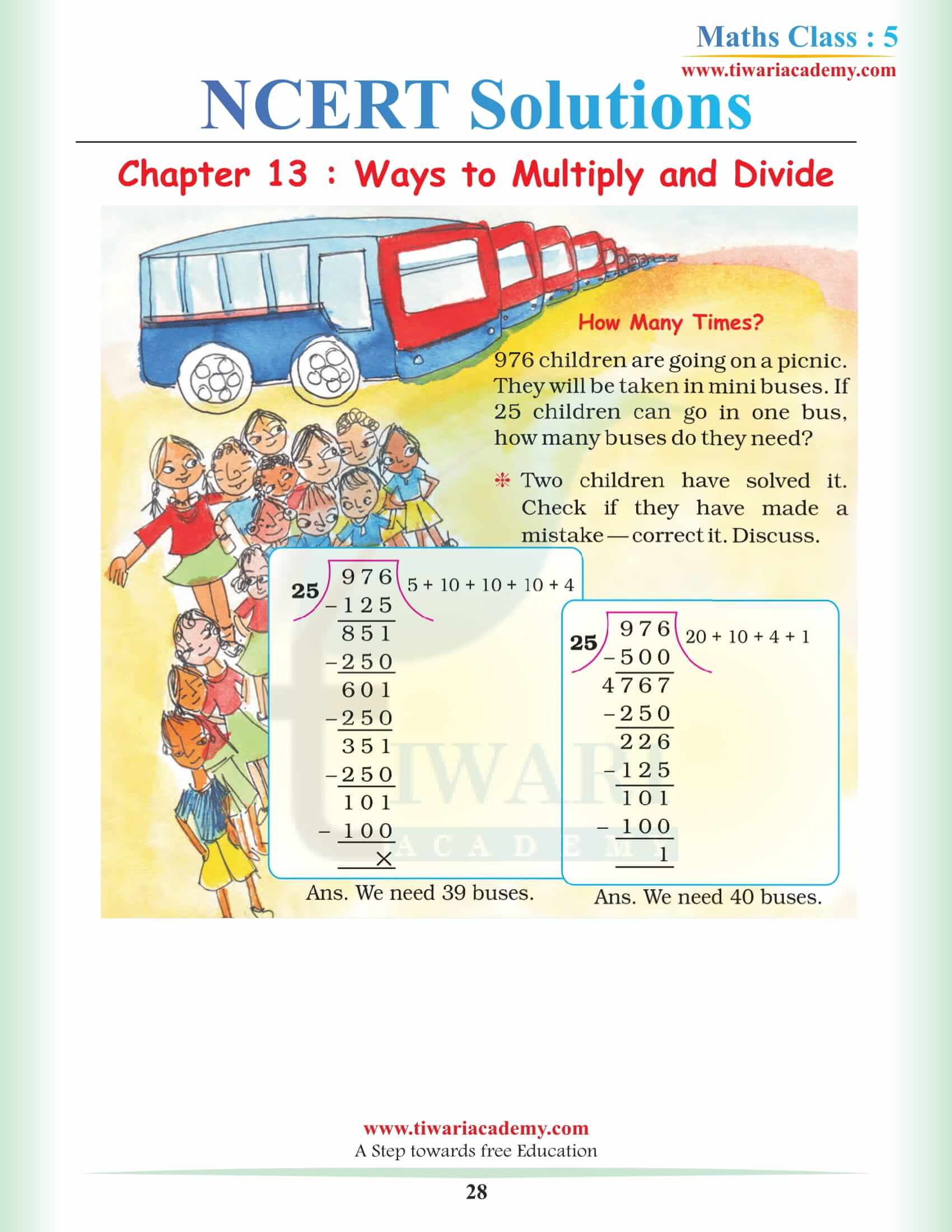 5th Maths Chapter 13 NCERT Question Answers