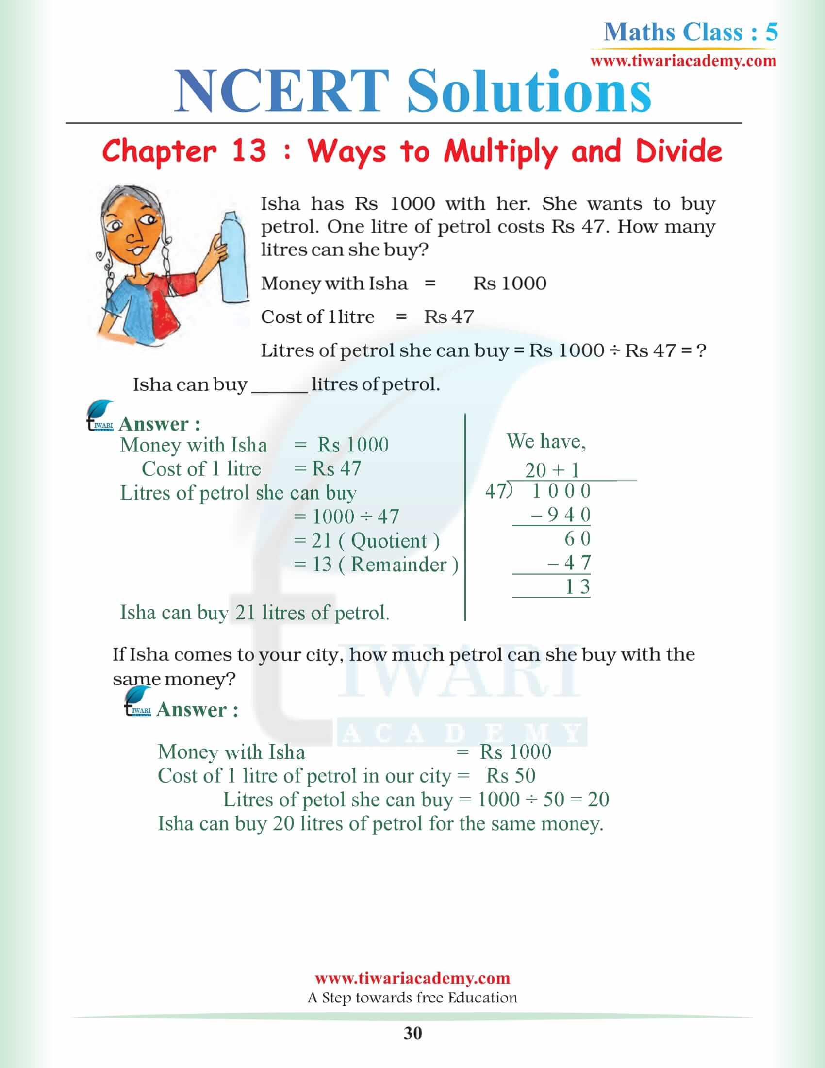Maths 5th Class Chapter 13 NCERT Solutions