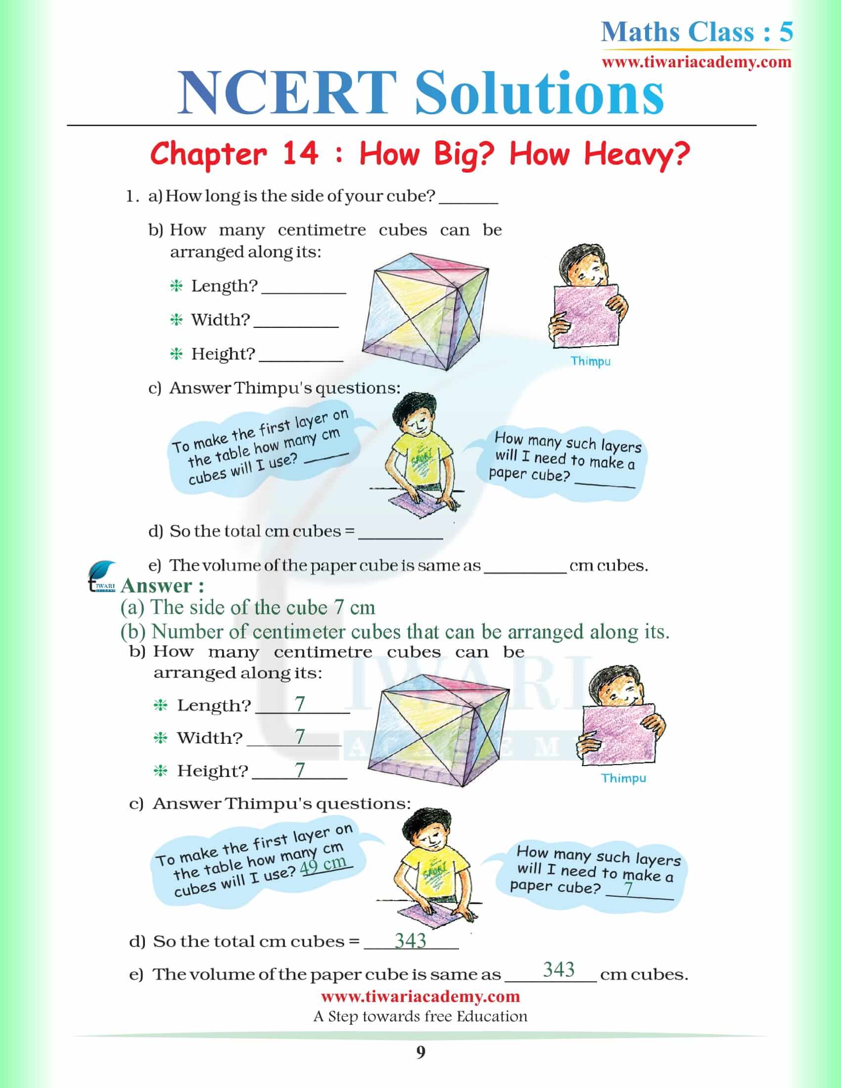 Class 5 Maths Chapter 14 NCERT Solutions in PDF