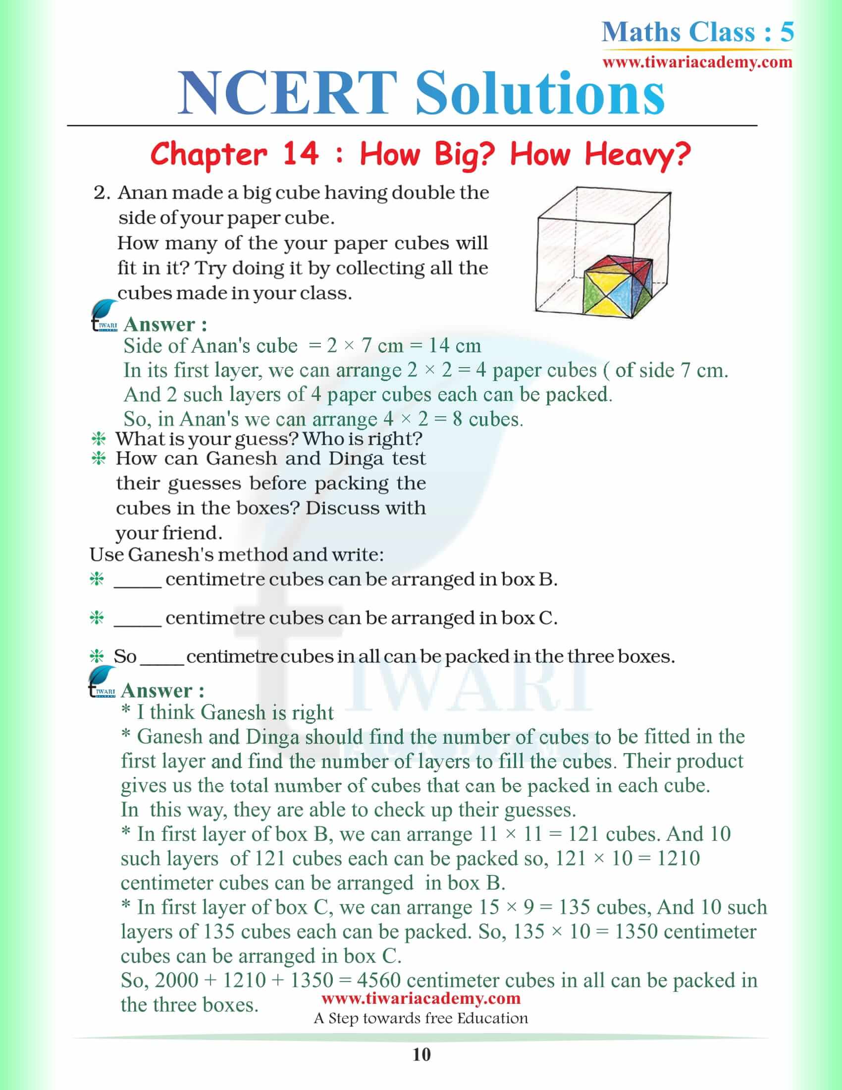 Class 5 Maths Chapter 14 NCERT Solutions Free Download