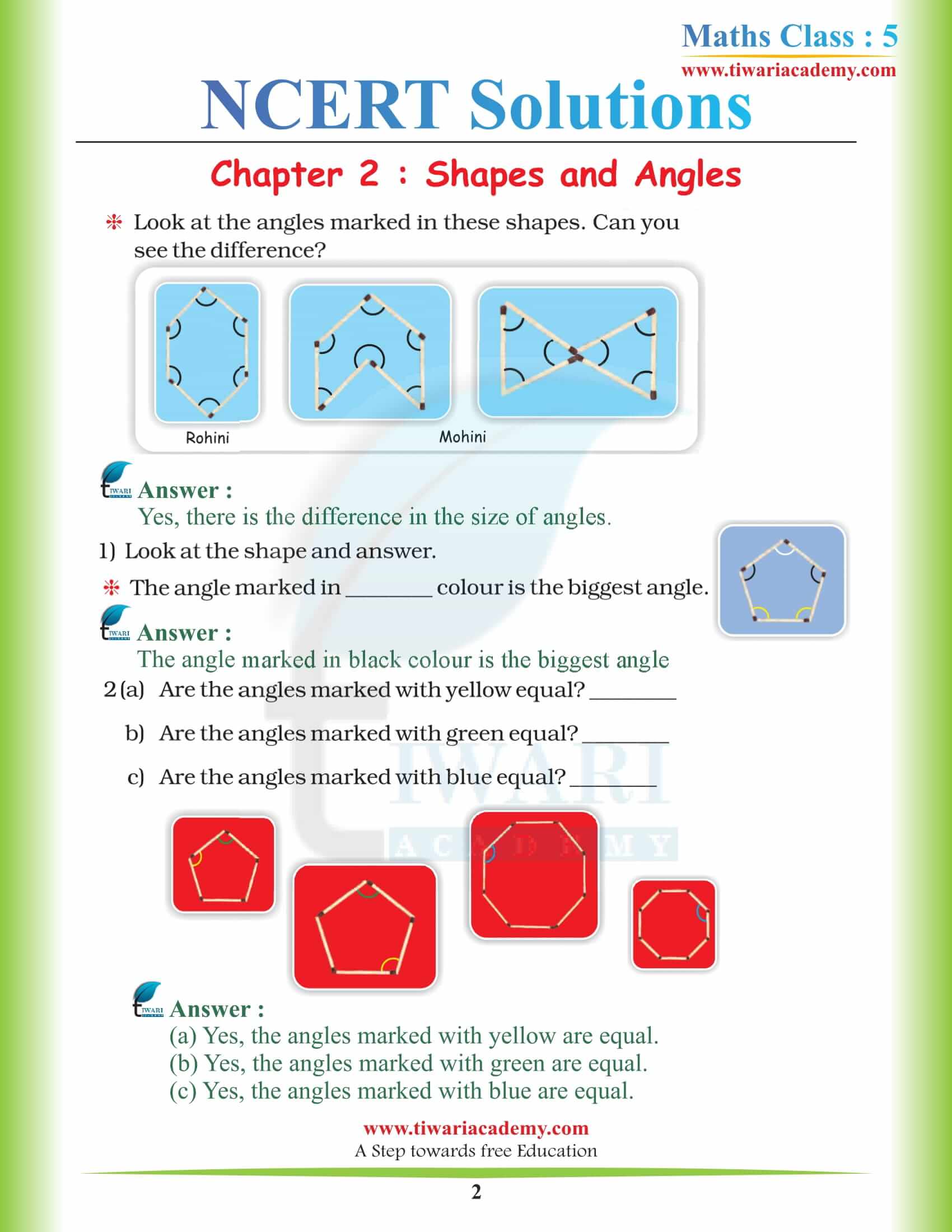 NCERT Solutions for Class 5 Maths Chapter 2