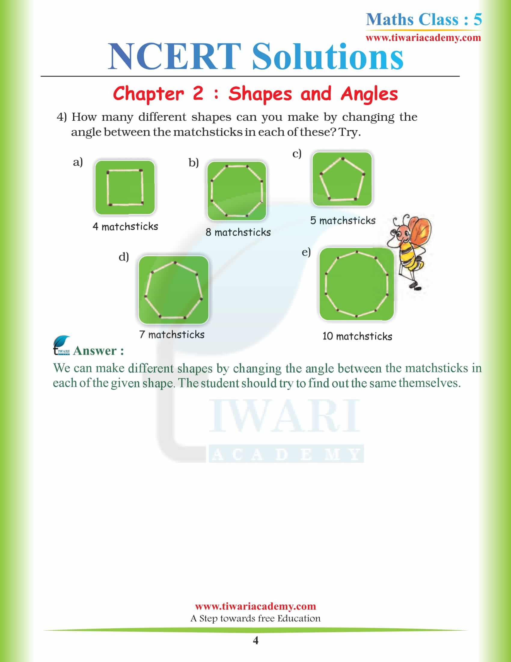 NCERT Solutions for Class 5 Maths Chapter 2 answers