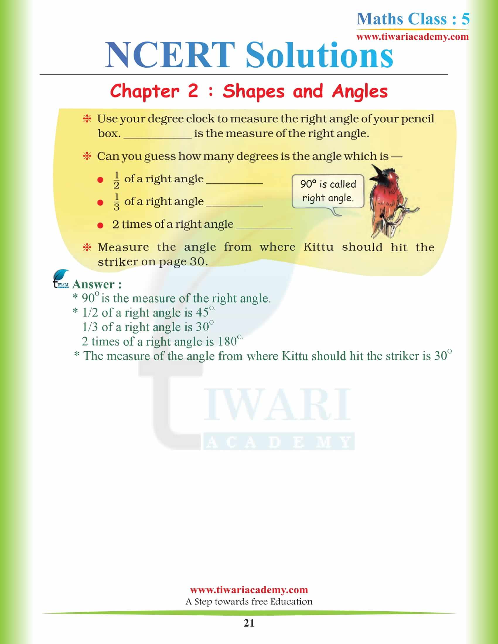 Class 5 Maths Magic Chapter 2 sols in English