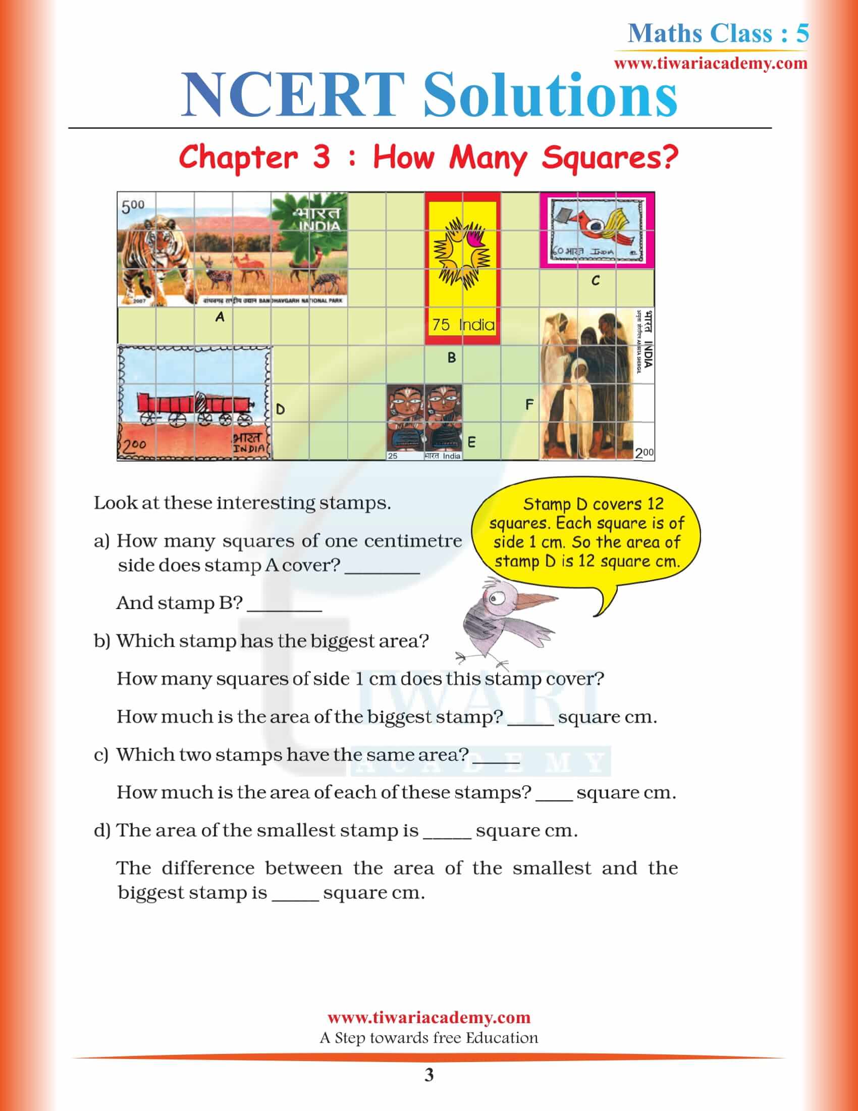 NCERT Solutions for Class 5 Maths Chapter 3 free download