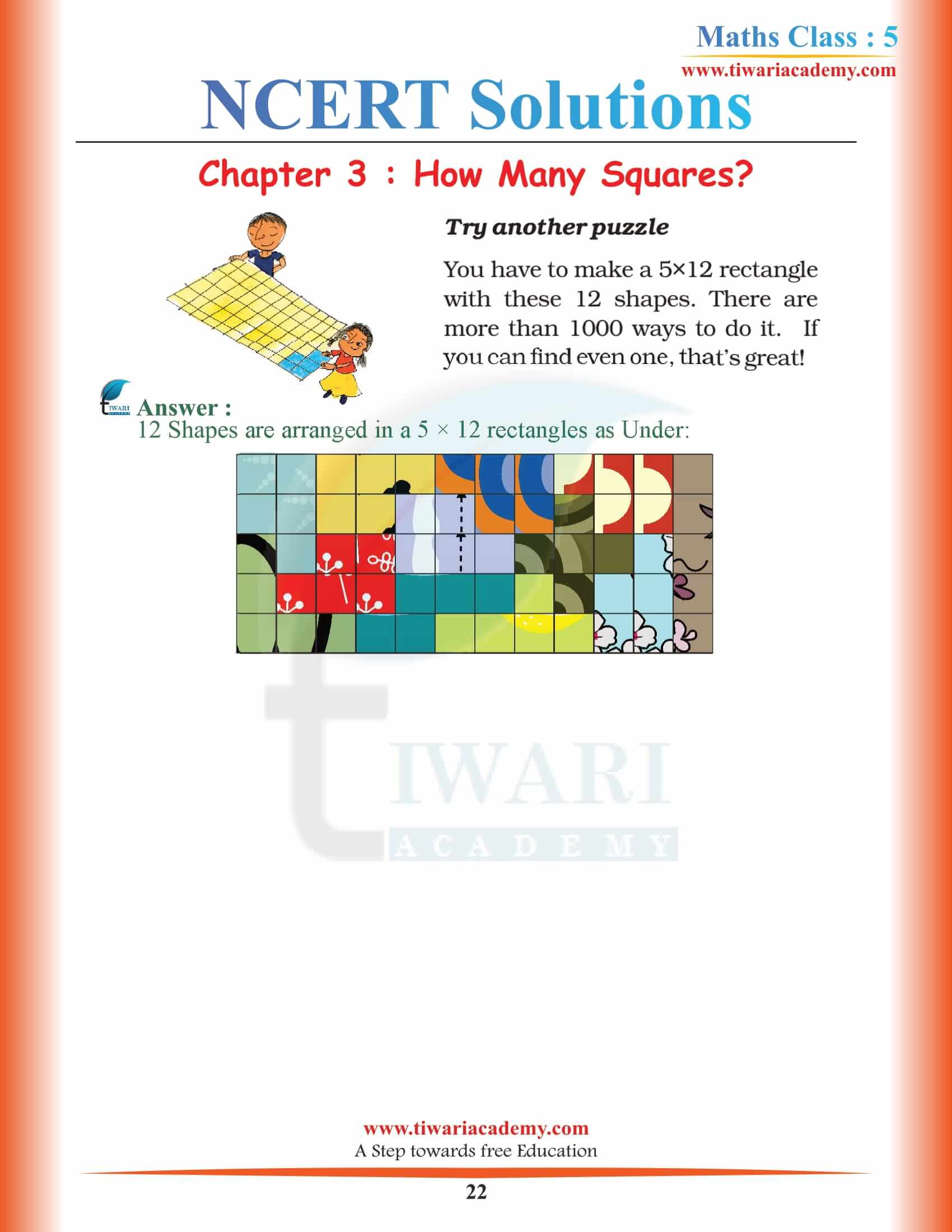 5th Maths Solutions Chapter 3 free download