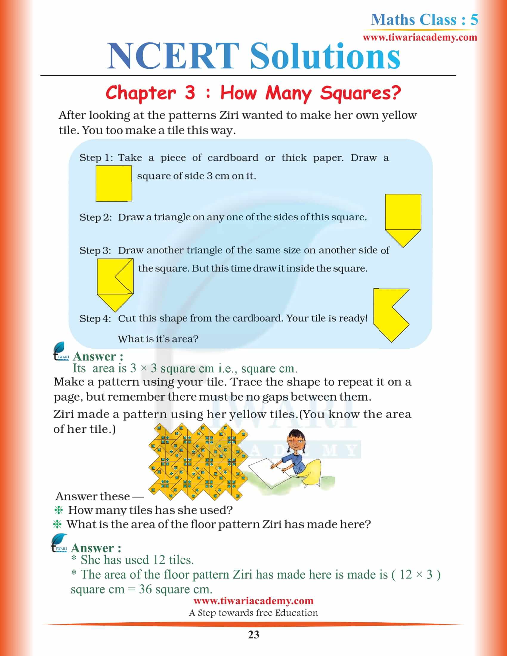 5th Maths Solutions Chapter 3 Download