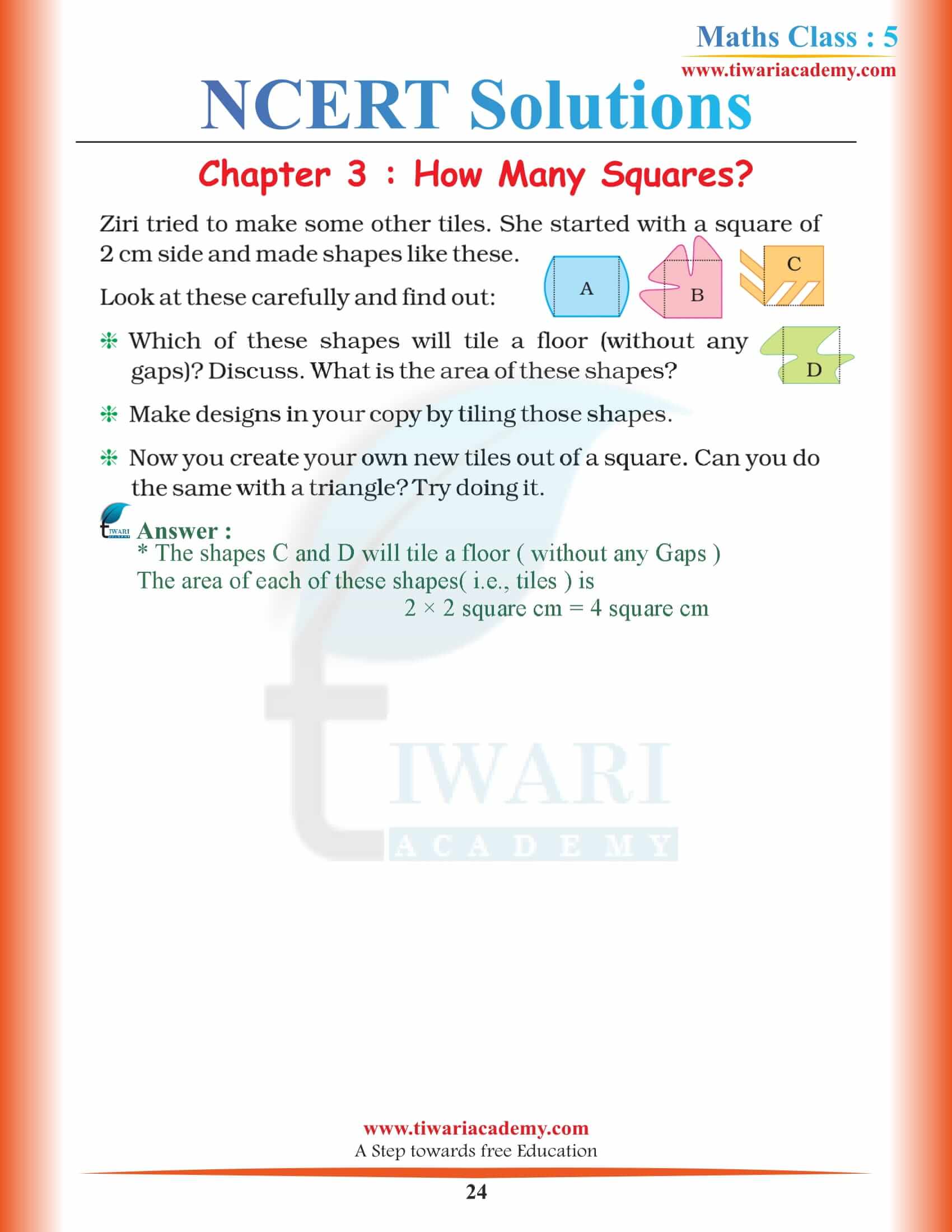 5th Maths Chapter 3 Solutions pdf
